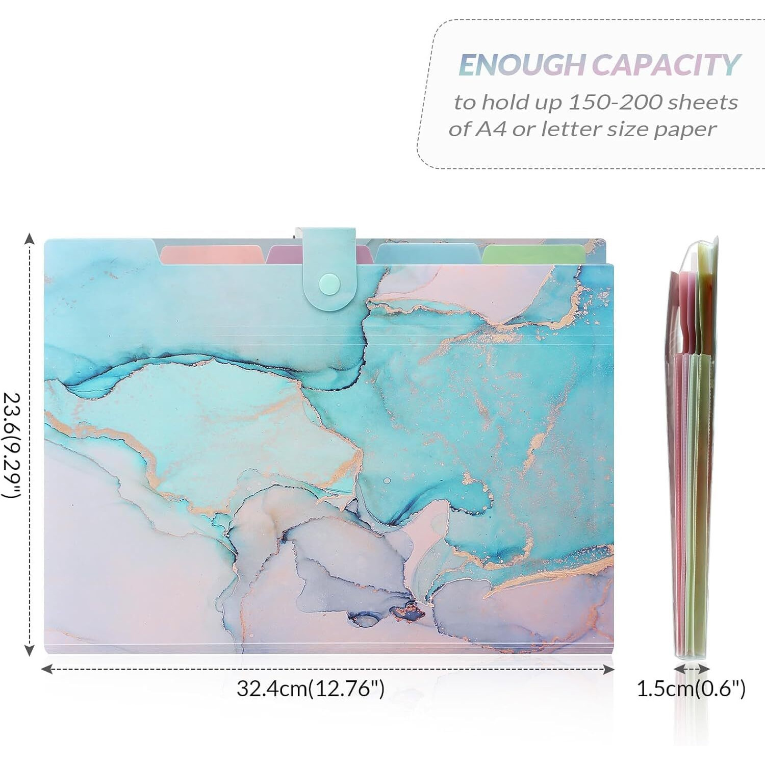 Corslet Expanding File Folder, Aesthetic Folders For School, Accordion File Organizer, Aesthetic Folder With Labels,5 Pockets Important Document Folders For School Office Home