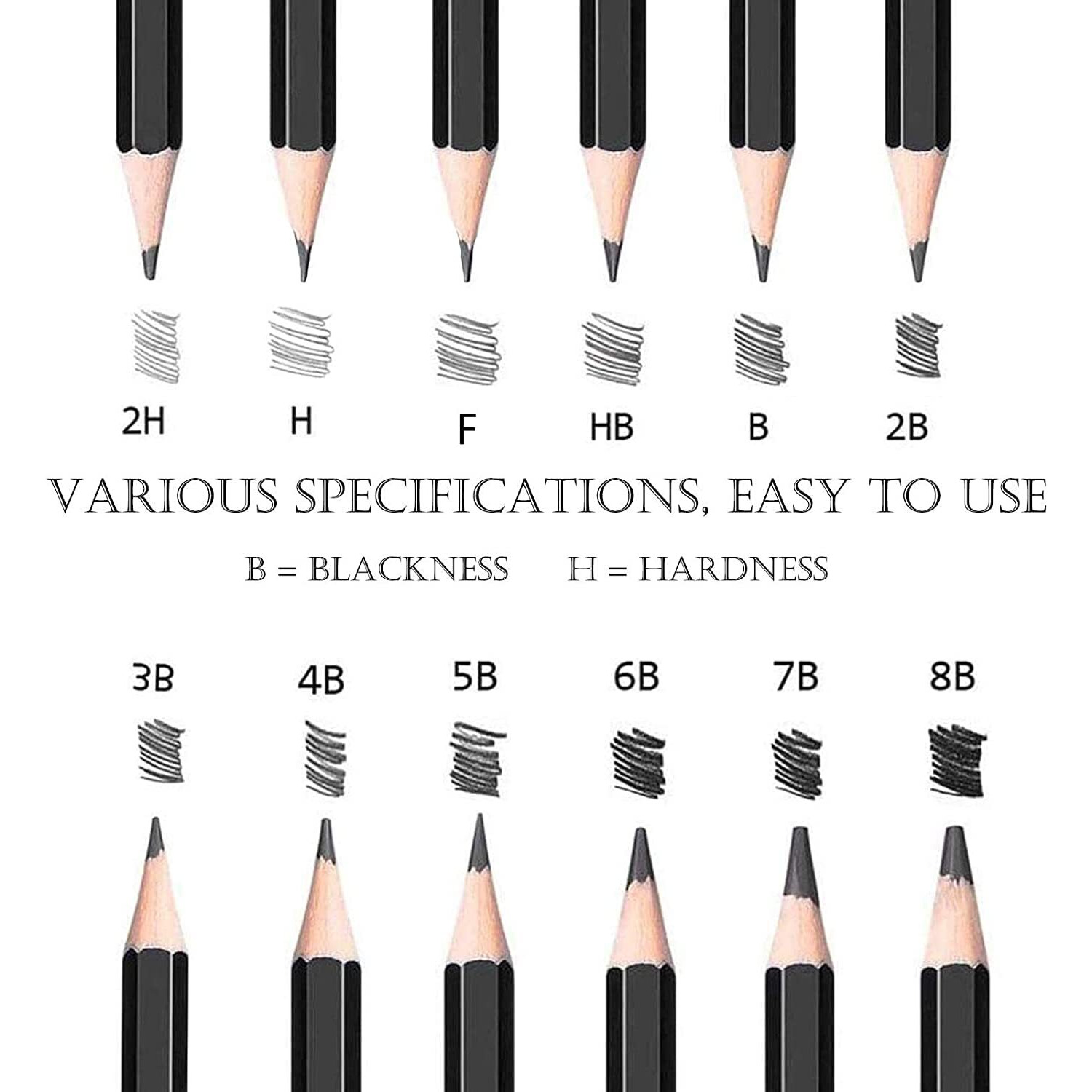 Corslet Sketching Pencils Set 12 Pc Sketch Pencil B 2B 3B 4B 5B 6B 7B 8B Hb H 2H F In Metal Case With 50 Sheets A5 Sketchbook