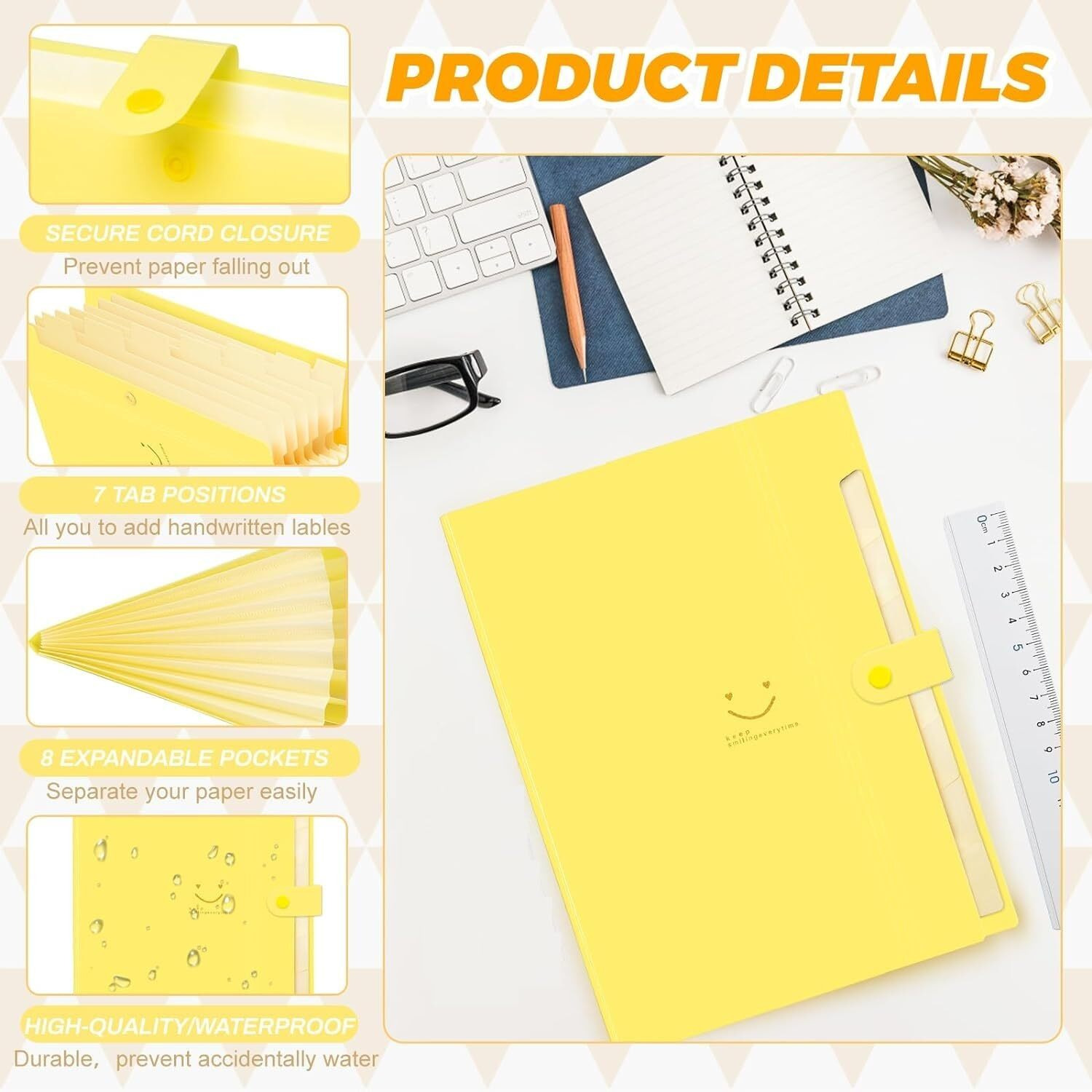 Corslet 5 Pocket Letter A4 Paper Expanding File Folder Accordion Document Folderorganizer File Folders For Documents File Organiser Files For Certificates And Documents For School Office Supplies