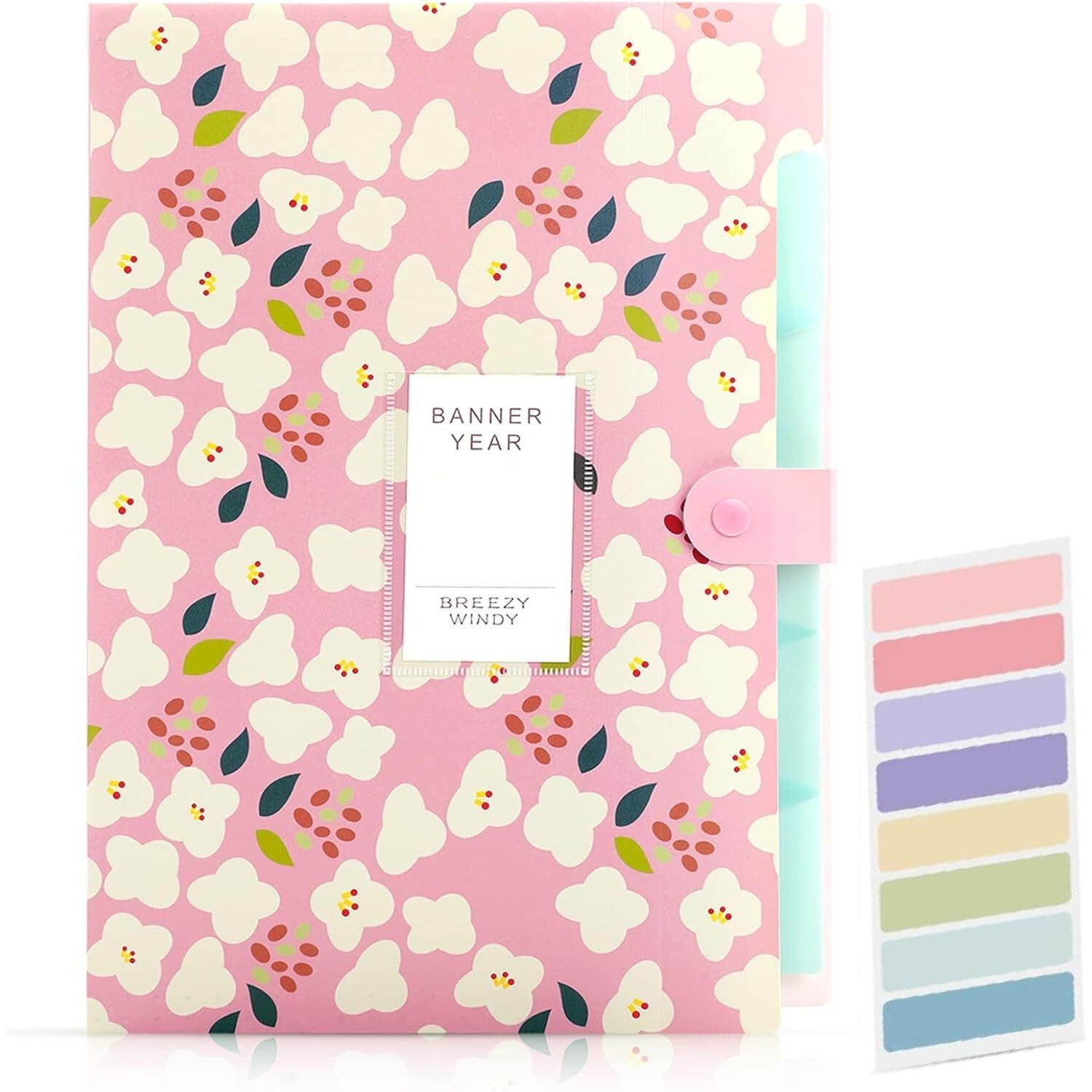 Corslet Expanding 6-Pocket A4 Document Holder With Floral Design  Portable Paperwork Storage For Office, School & Home
