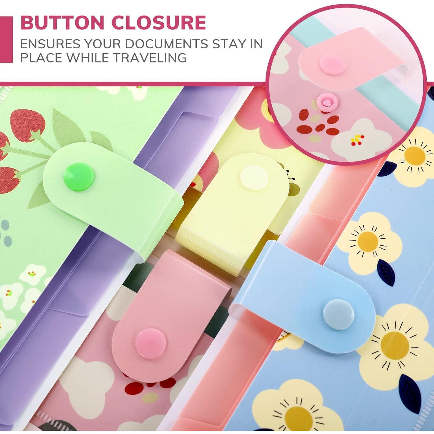 Corslet Expanding 6-Pocket A4 Document Holder With Floral Design  Portable Paperwork Storage For Office, School & Home