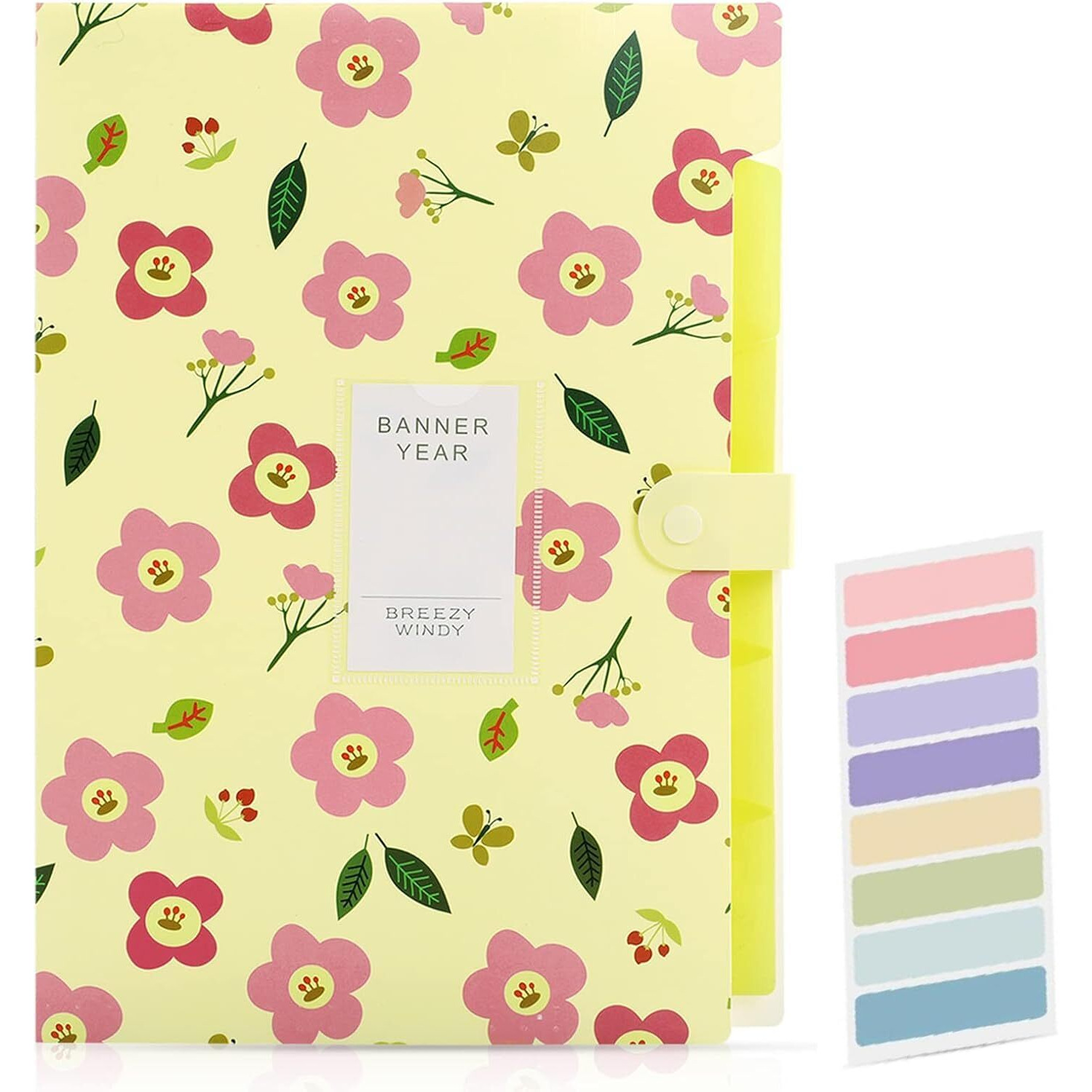 Corslet Floral File Folder Organizer, A4, Green, 6 Pockets, Expanding, Holds Up To 170 Sheets