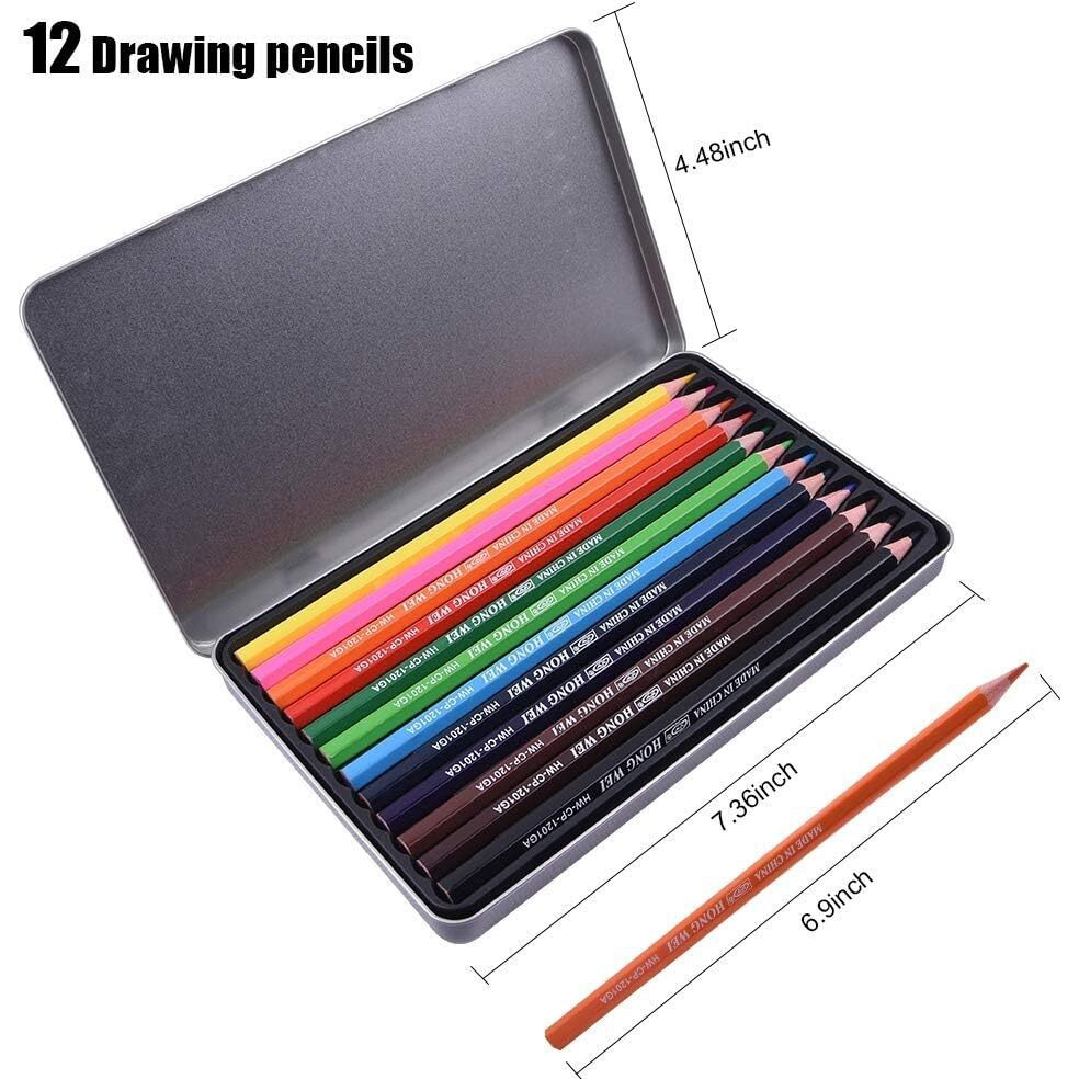 Corslet 12 Pcs Colour Pencil Set For Kids Pencil Colour Set 12 Shades Coloring Pencil Colour For Drawing Coloring & Shading Drawing Colour Pencils With Iron Box Artist Colour Pencil Set