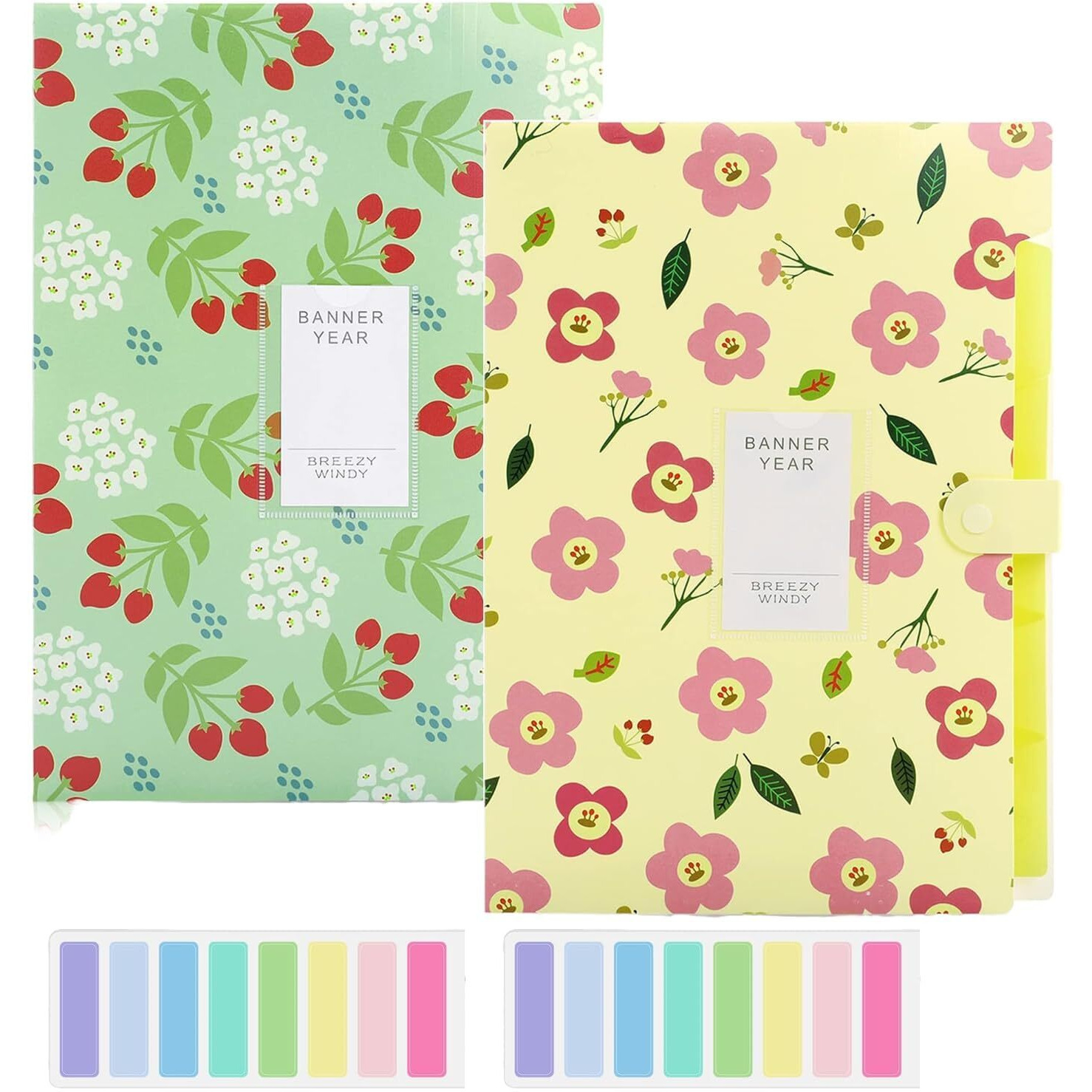 Corslet Expanding File Holder For Documents, A4 File Organiser, Document File Folder Organizer, Floral Printed Folders For Paperwork Pack Of 2