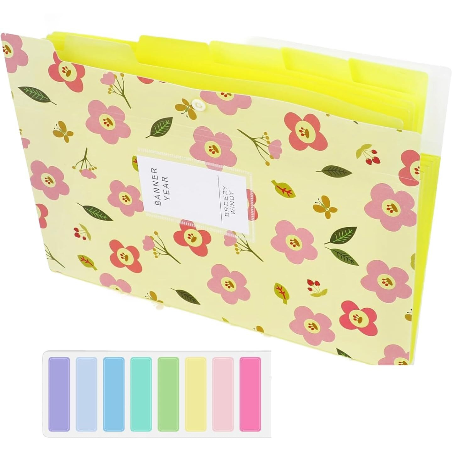 Corslet Expanding File Holder For Documents, A4 File Organiser, Document File Folder Organizer, Floral Printed Folders For Paperwork Pack Of 2