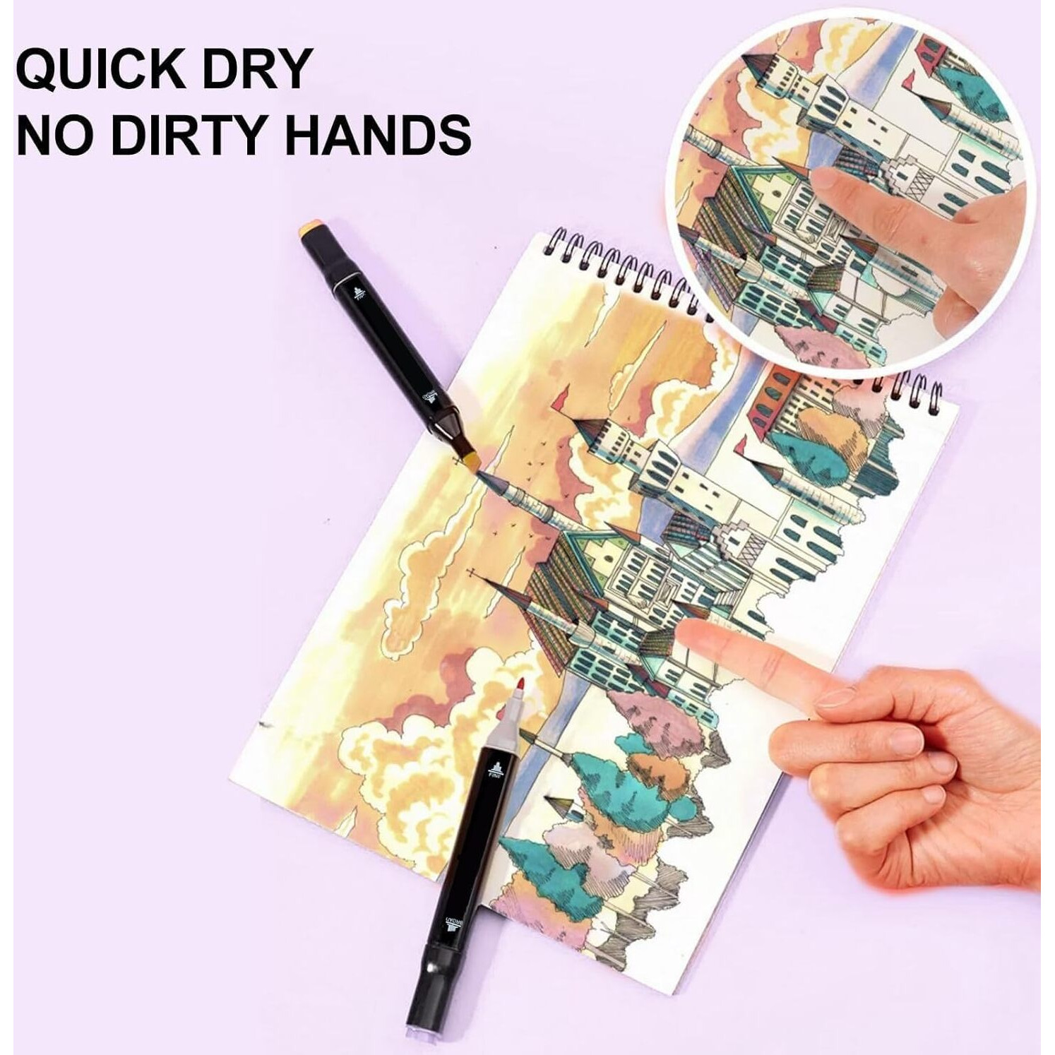 Corslet 72-Piece Art Set  Includes 48 Dual Tip Alcohol Markers And 24 Dual Tip Brush Pens  Ideal For Drawing, Sketching, Coloring, And Art Projects  Non-Toxic And Suitable For All Ages