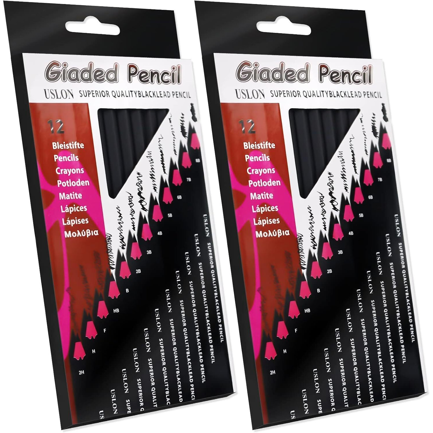 Corslet Pack Of 2 Drawing Kit 12Pc Drawing Pencils Set Sketch Pencil Set Sketching Kit Graphite Pencil For Drawing Sketching & Shading For Artists Shading Pencils Set Professional Artist Kit