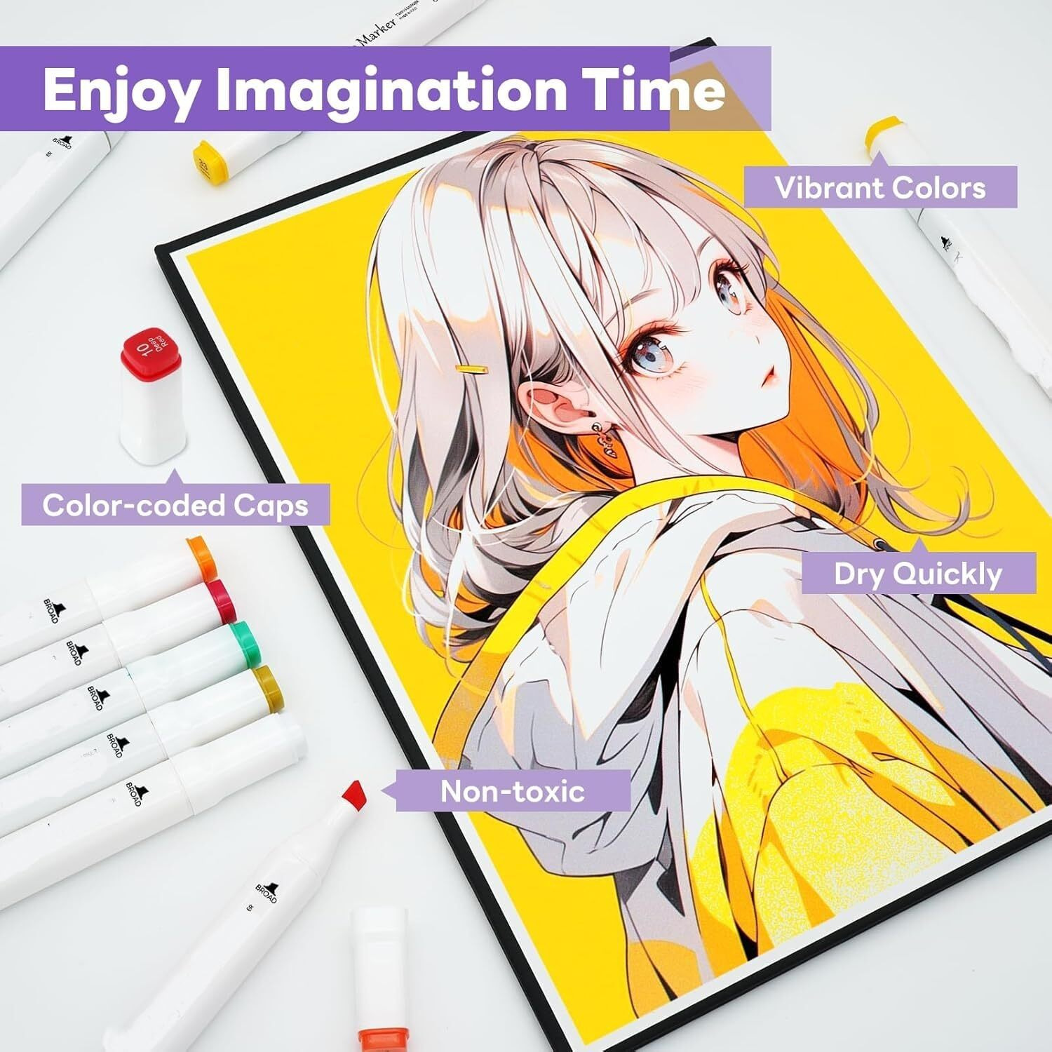 Corslet 60 Pc Dual Tip Alcohol Markers Set Broad And Fine Colour Pens & Sketch Pen Set For Kids & Artists | Art Supplies For Drawing, Calligraphy | Colours Set With Bag | Sketch Colour Markers For Art