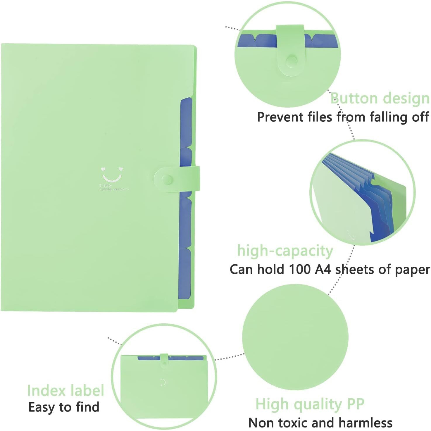 Corslet Pack Of 10 Expanding File Folder File Holder For Documents With 5 Pockets Organizer Plastic A4 Size File Organizer For Personal Use Multi-Project Organization For School Teacher And Office