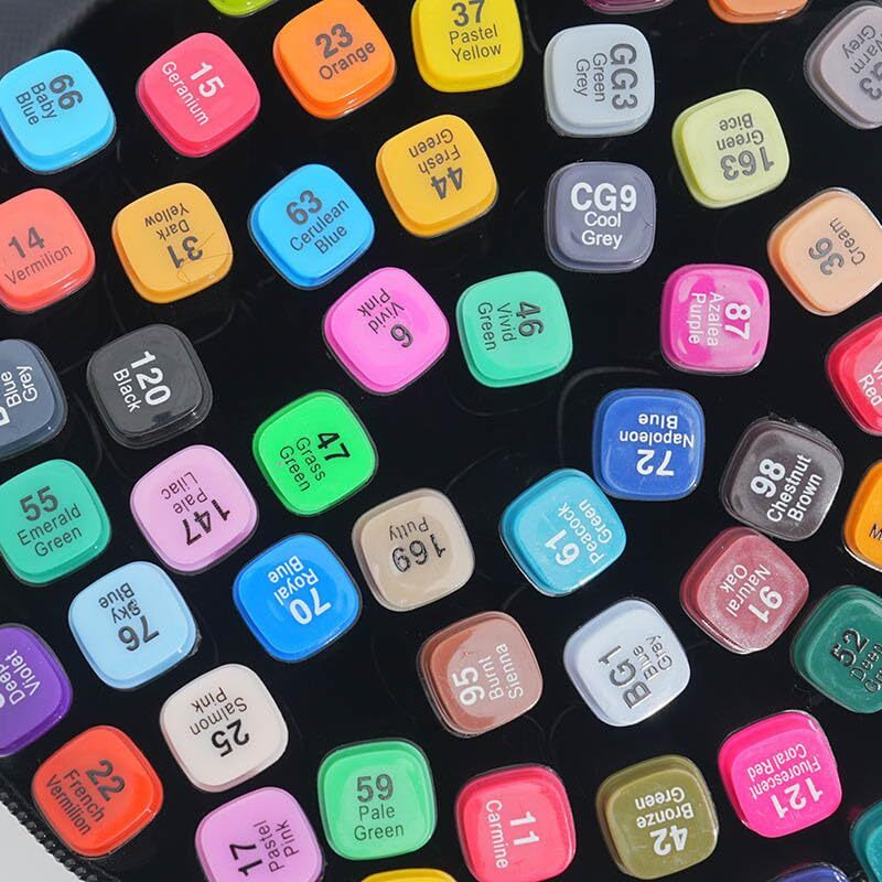Corslet 120 Dual Tip Art Markers Set With Carrying Case | Twin Head Permanent Sketch Pens For Kids & Adults | Multicolor Markers For Drawing, Painting, Calligraphy & Craft
