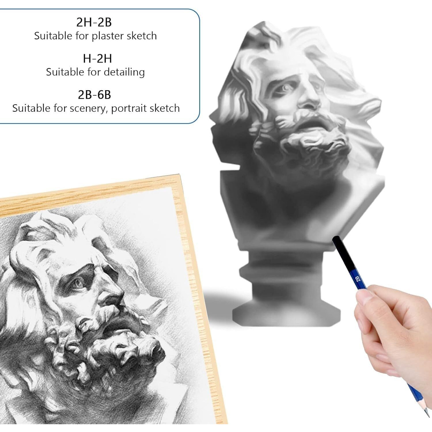 Corslet Professional Drawing Kit & Graphite Sketch Pencil Set For Artists (12-Pcs)| Graphite Pencil Set For Beginners And Professional