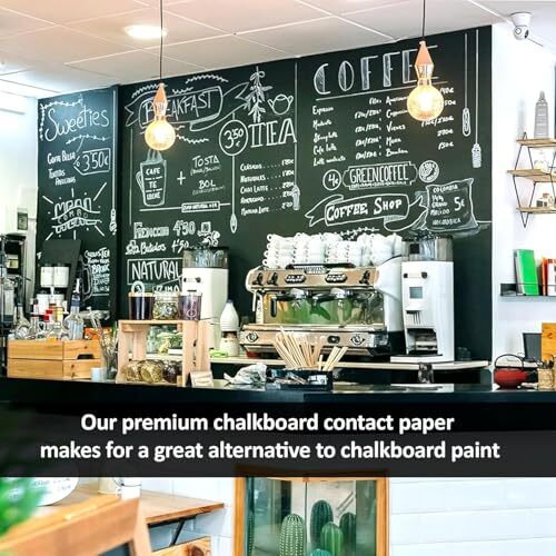 Yajnas 45X200 Cm Blackboard Sticker For Kids | Removable Wall-Mounted Blackboard For Home, School, Office | Includes 5 Colorful Chalks | Easy Install, Perfect For Creative Learning - 1.5 X 6.5 Ft