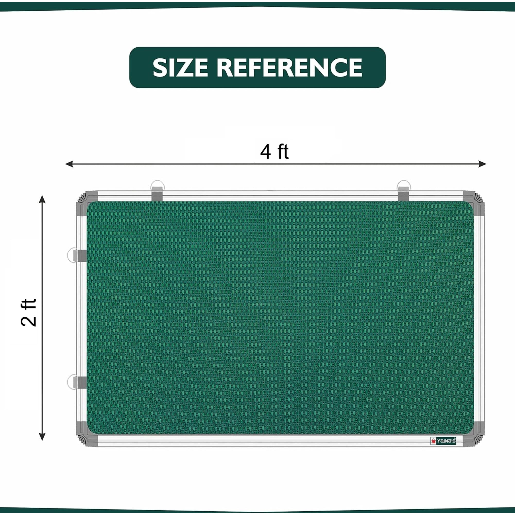 Yajnas 2X4 Feet Premium Material Green Designed Notice Board/Soft Board/Bulletin Board/Pin-Up Display Board For Study Room, Office, School & Home Use