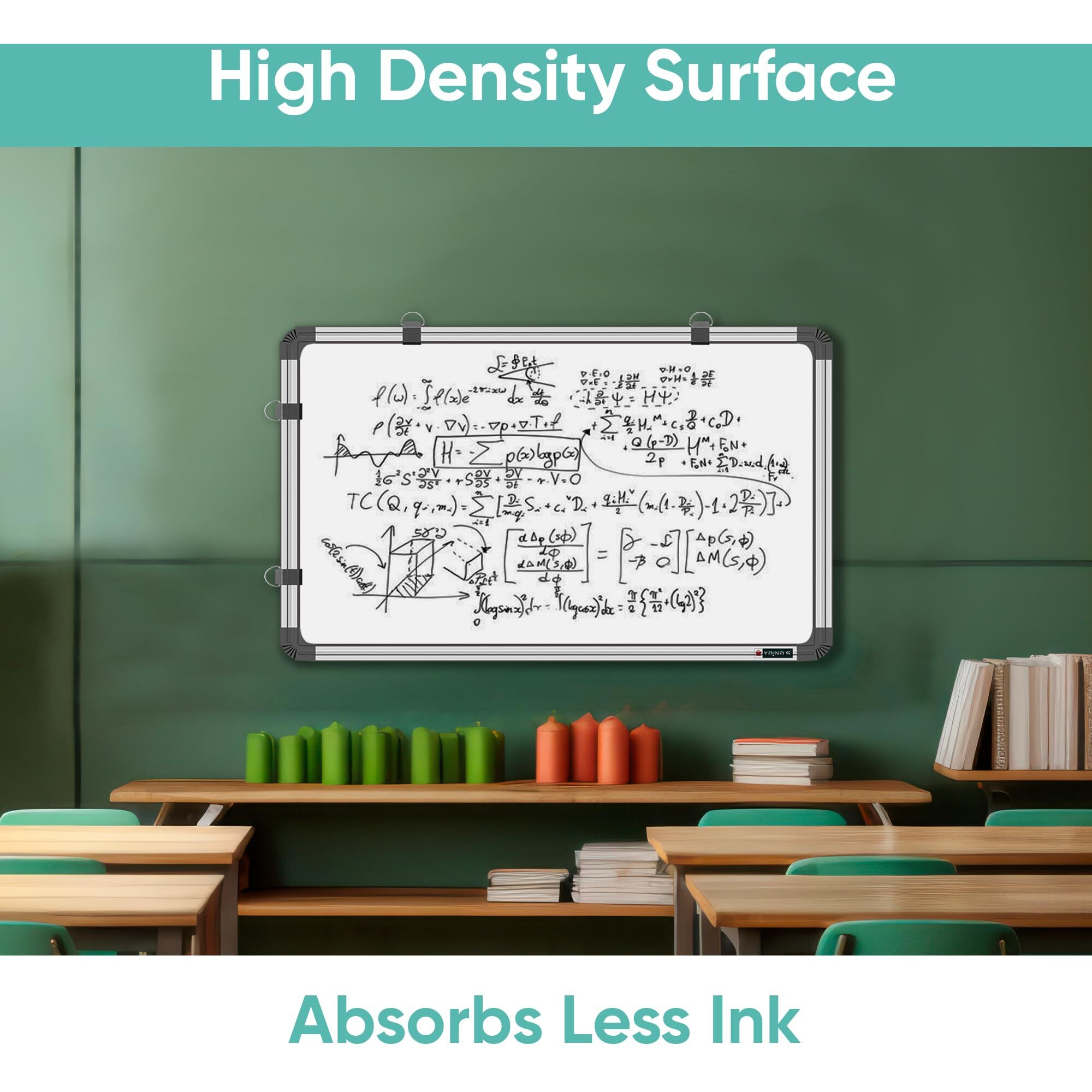 Yajnas 16X23 Inch Non Magnetic Double Sided Whiteboard & Chalkboard, Both Side Writing Board Includes 1 Whiteboard Duster And 1 Whiteboard Markers (Pack Of 3) Ideal For Home, Study Room And Office