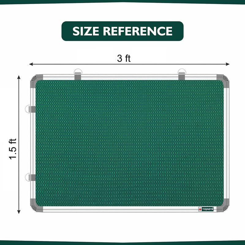 Yajnas 1.5X3 Feet Premium Material Green Designed Notice Board/Soft Board/Bulletin Board/Pin-Up Display Board For Study Room, Office, School & Home Use
