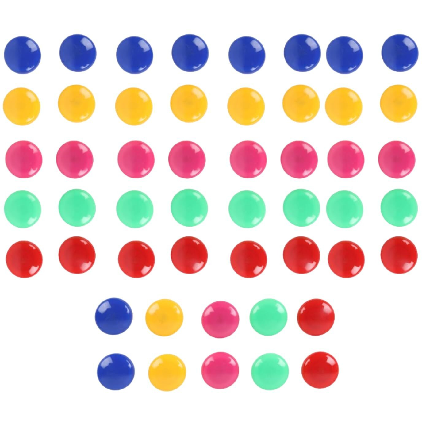 Yajnas Pack Of 50 Colorful Opaque Magnet For Magnetic White-Boards - Sticky Stick Notes, Photos, Charts Notice Board/Planning Magnets - Fridge Magnetic Button, 30 Mm, Random Color