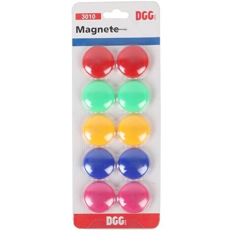 Yajnas Pack Of 50 Colorful Opaque Magnet For Magnetic White-Boards - Sticky Stick Notes, Photos, Charts Notice Board/Planning Magnets - Fridge Magnetic Button, 30 Mm, Random Color