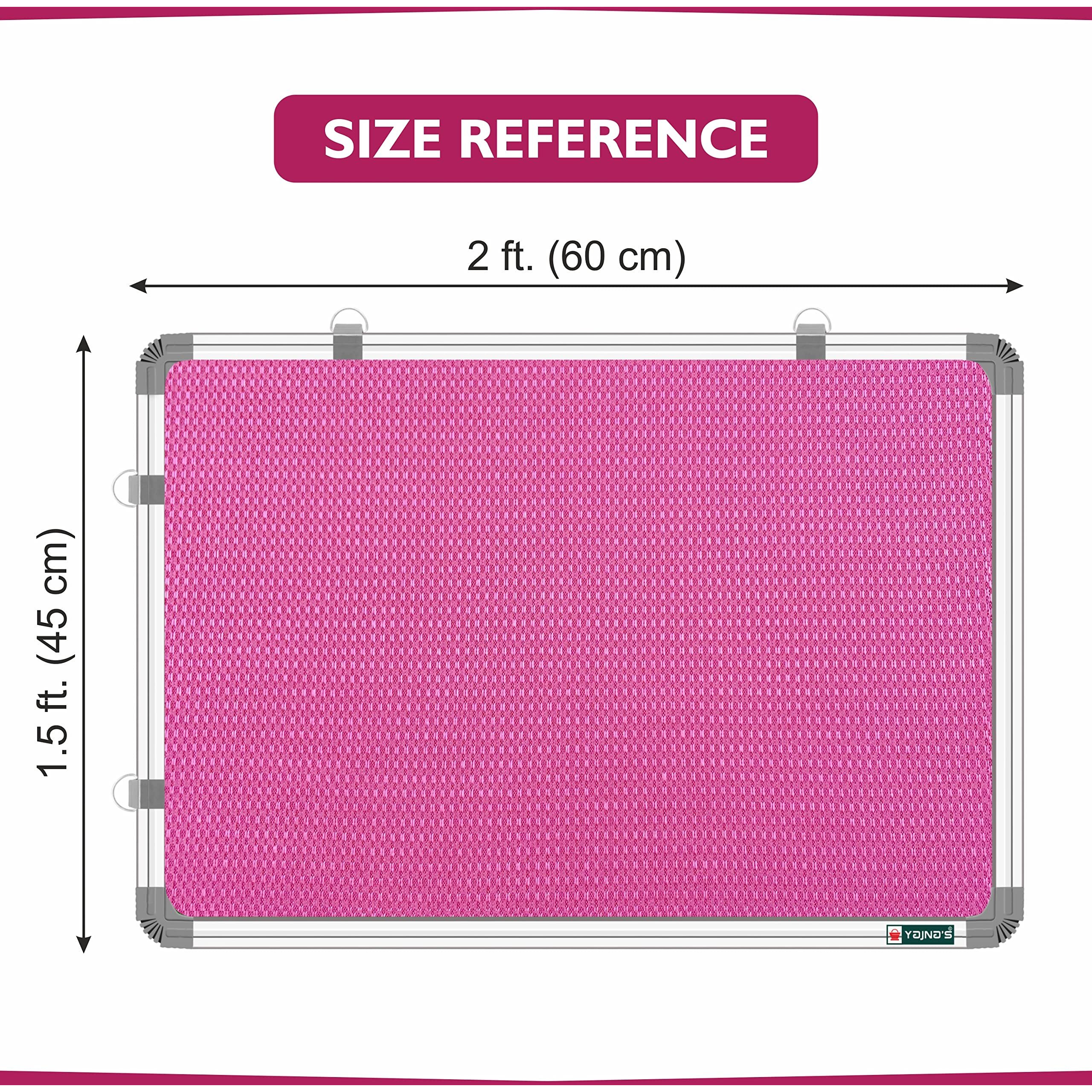 Yajnas 1.5X2 Feet Notice Premium Material Pin-Up Board/Pin-Up Board/Soft Board/Bulletin Board/Pin-Up Display Board For Office, School And Home, (Pink, Pack Of (1.5 X 2 Feet, Pink)