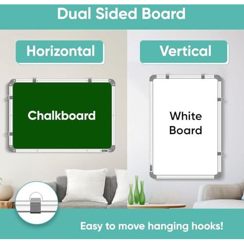 Yajnas Non-Magnetic 2X2 Ft Double Sided Whiteboard & Chalkboard Board With 1 Marker & 1 Duster - Set Of 3 Items