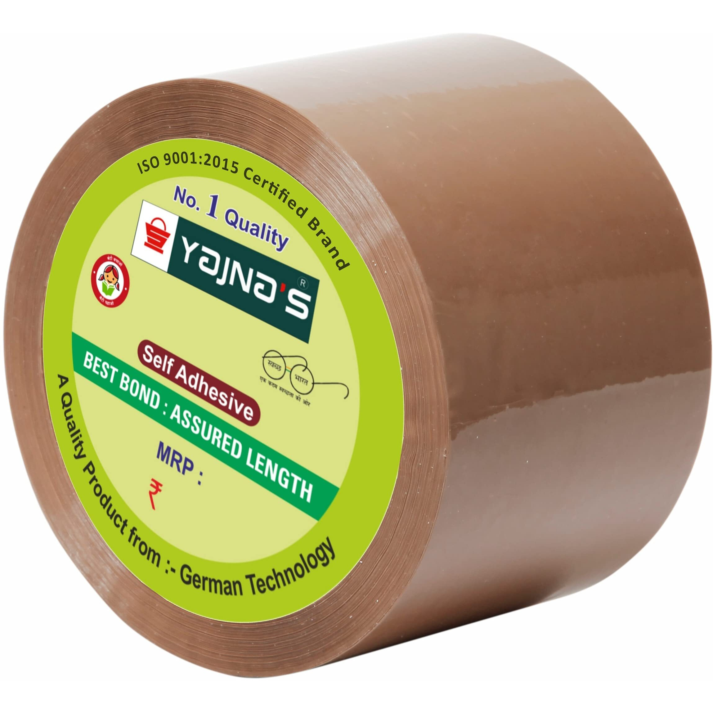 Yajnas 48Mm X 50 Meters, Pack Of 1, Brown Bopp Tape Self Adhesive High-Strength Packing Tape Rolls, Packaging Tape | Cello Tape | E Commerce Packaging Tape For Home, Office Use & Box Packaging