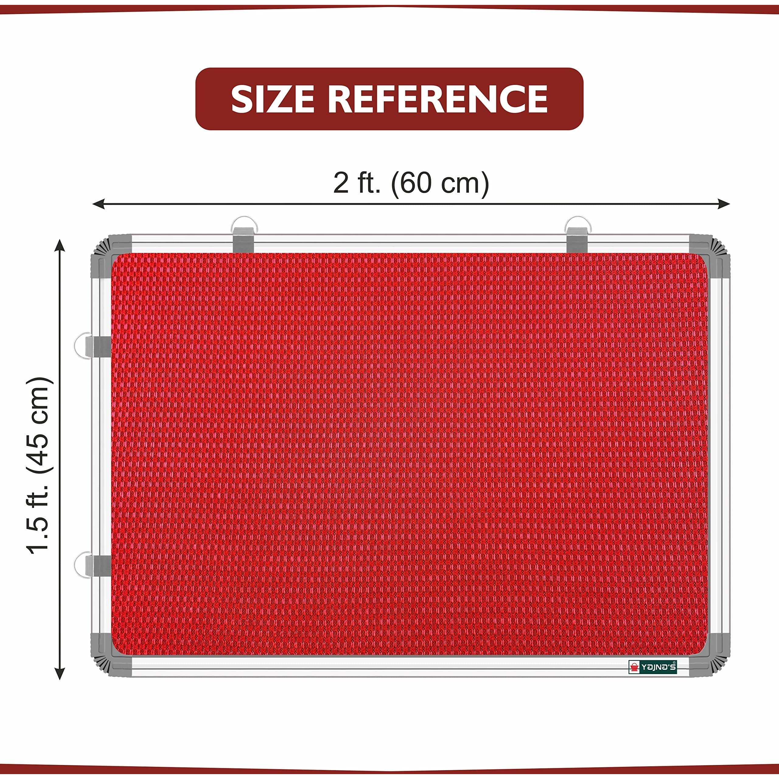Yajnas Premium Notice Soft Board With Pin Display - 1.5Ft X 2Ft (Red) For Home, Office & School