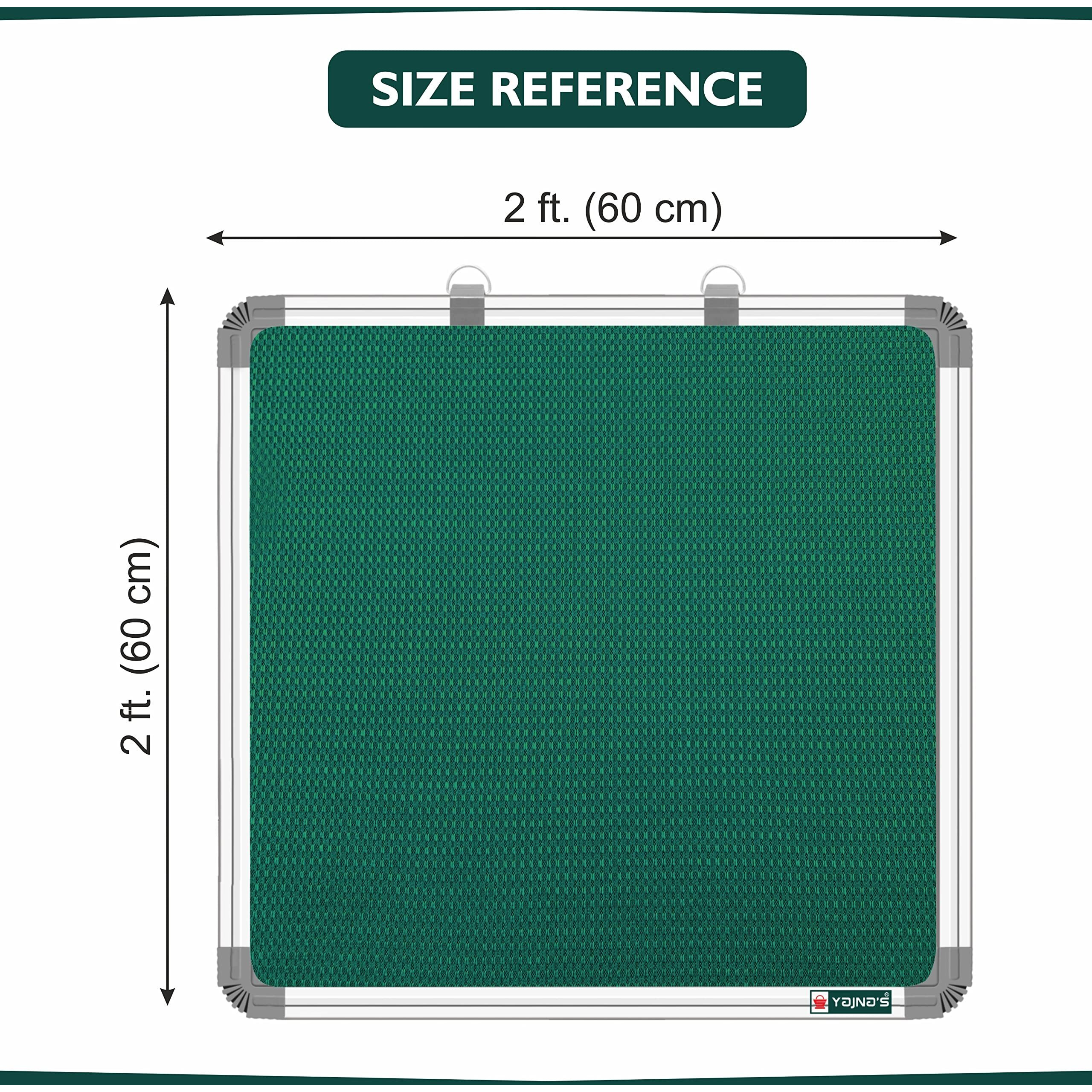 Yajnas 2X2 Feet Notice Premium Material Pin-Up Board/Pin-Up Board/Soft Board/Bulletin Board/Pin-Up Display Board For Office, School And Home, (Green, Pack Of (2 X 2 Feet, Green)