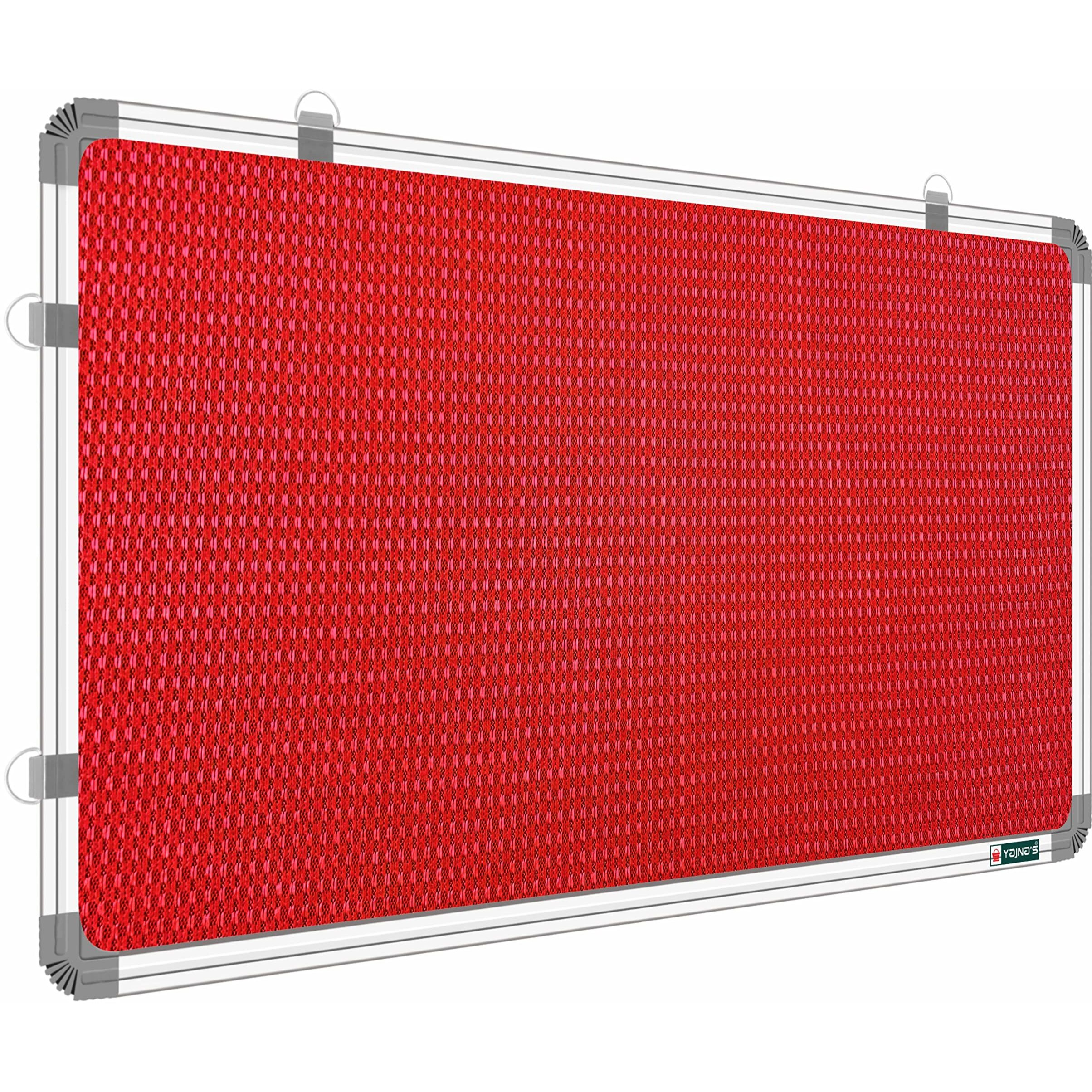 Yajnas 2X3 Feet Premium Material Notice Pin-Up Board/Pin-Up Board/Soft Board/Bulletin Board/Pin-Up Display Board For Home, Office And School Use (Red, 3 Feet X 2 Feet (Pack Of 1)