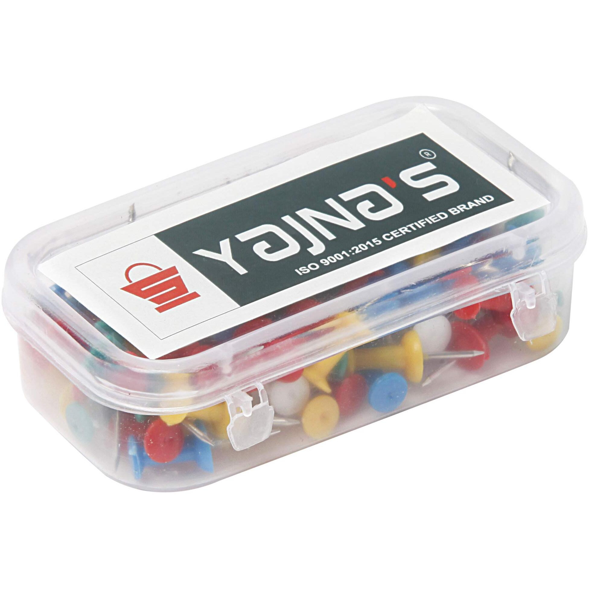 Yajnas 50 Pieces Transparent Multicolor Push Pins For Notice Boards, Soft Boards, And Displays (Office, Home, Shop)