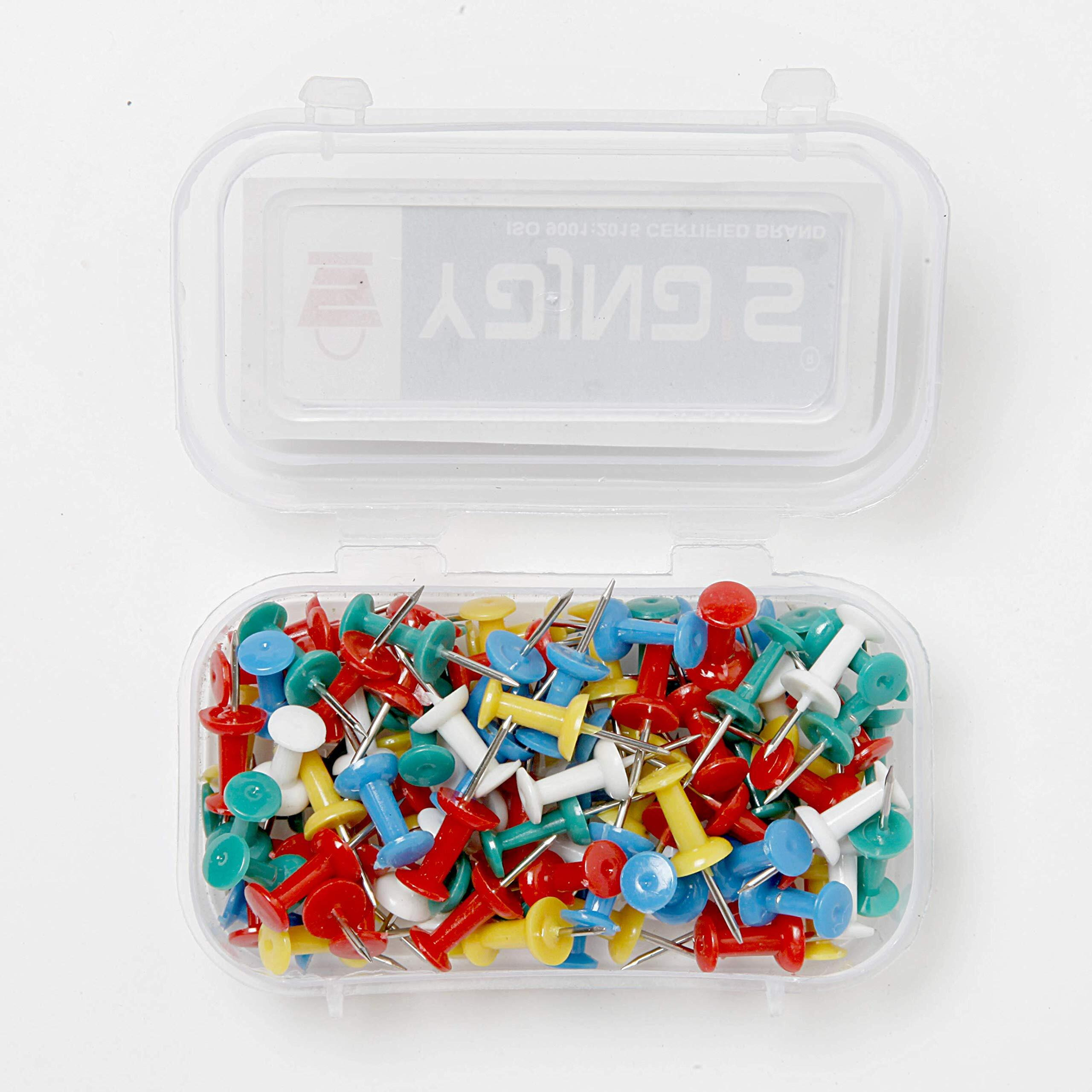 Yajnas 50 Pieces Transparent Multicolor Push Pins For Notice Boards, Soft Boards, And Displays (Office, Home, Shop)