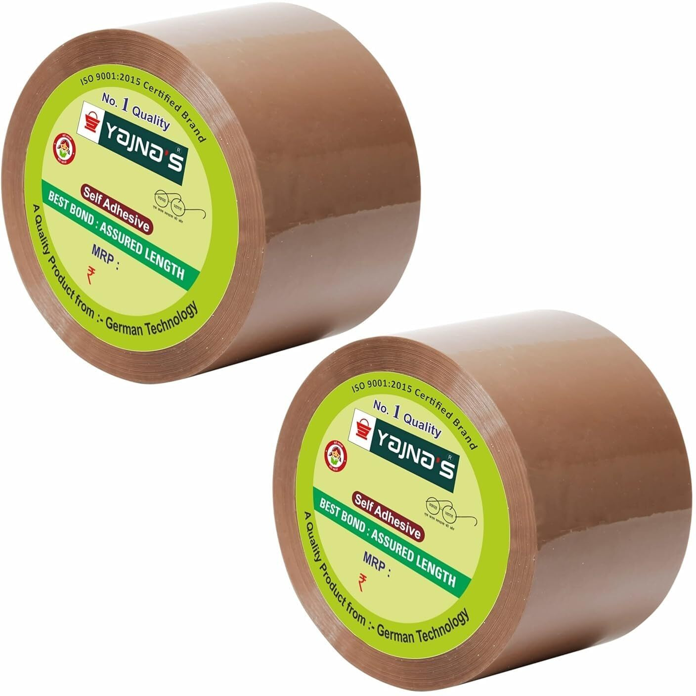 Yajnas 72Mm X 35 Meters, 3 Inch, Pack Of 2, Brown Bopp Self-Adhesive High-Strength Packing Tape Rolls | E-Commerce Packaging For Home, Office & Box