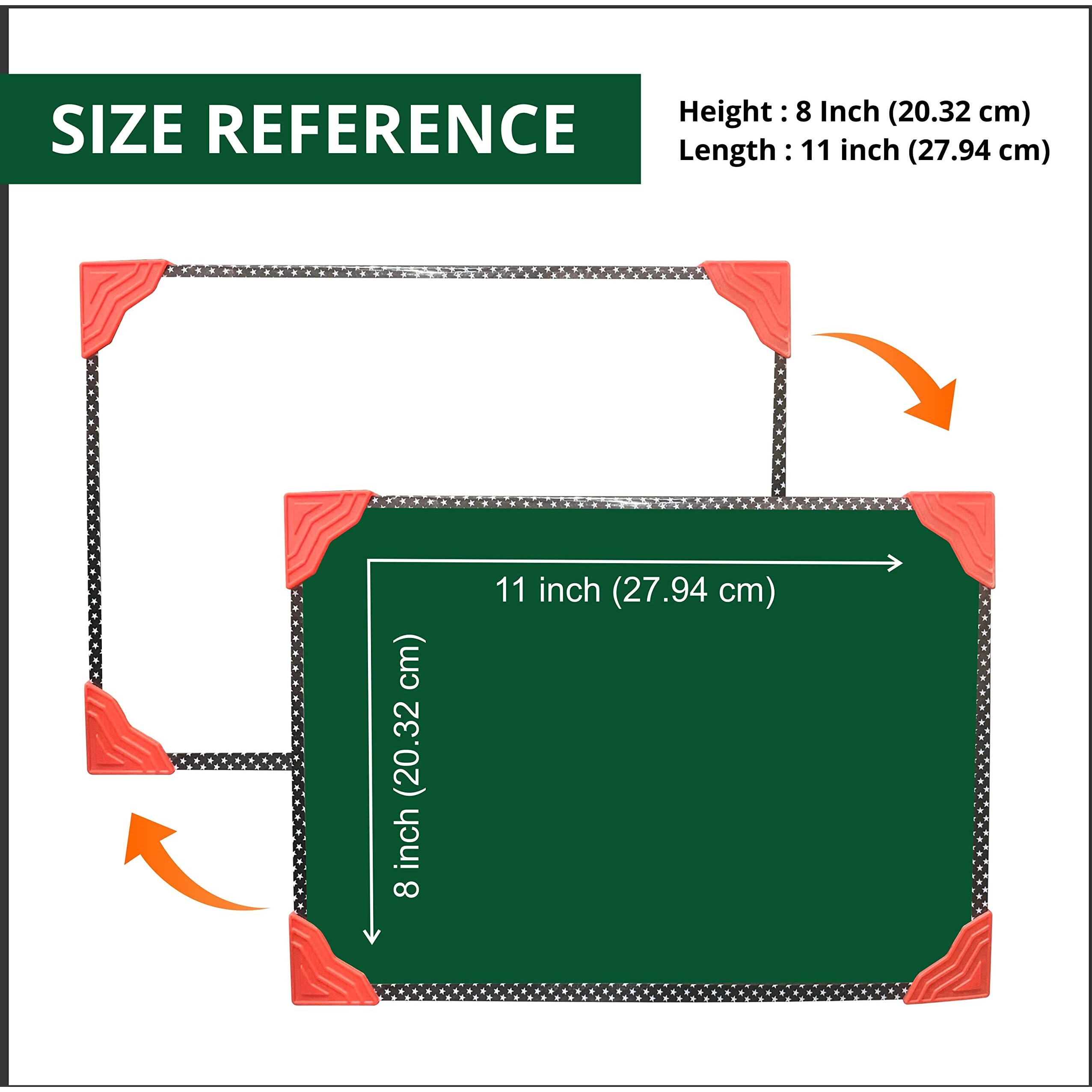 Yajnas Non Magnetic 8 Inch X11 Inch Double Sided White Board And Chalk Board Both Side Writing Boards, One Side White Surface And Reverse Side Green Surface (8X11 Inches (Pack Of 1)