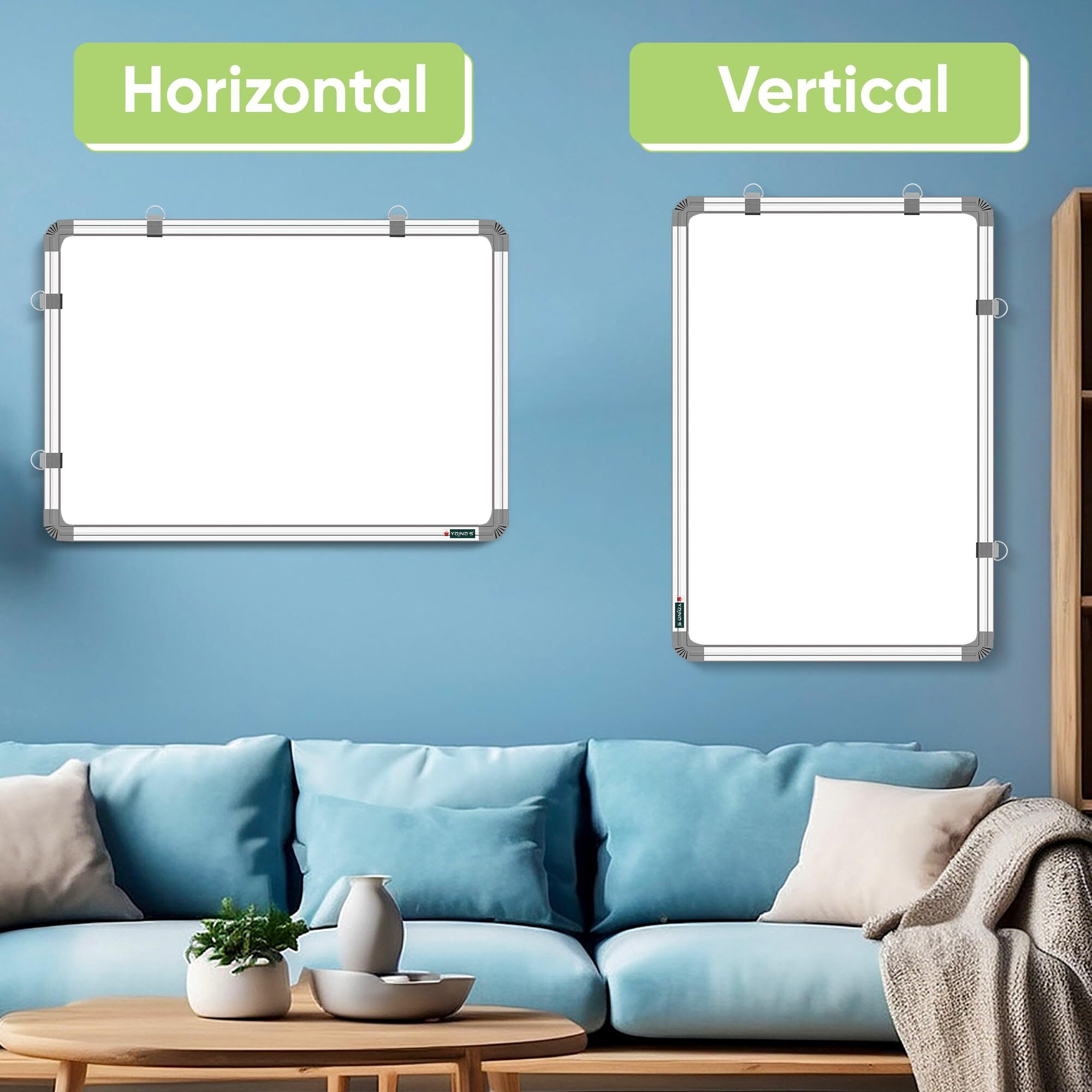 Yajnas White Board 3 Feet X4 Feet (90X122 Cm) Double Sided Whiteboard & Chalkboard Both Side Writing Board With 2 Markers + 1 Duster - Set Of 4 Items