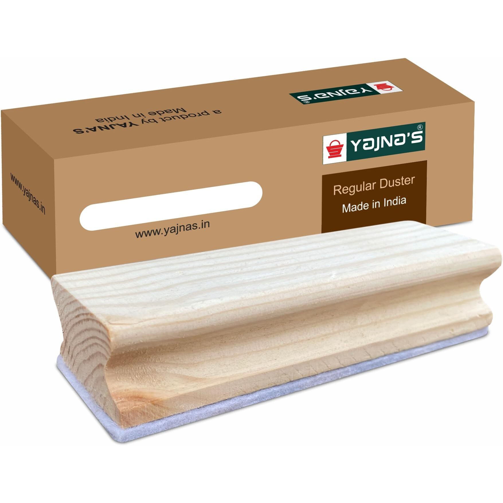 Yajnas Wooden Duster & Marker Combo For Whiteboard & Chalkboard Use - Duster + 1 Black + 1 Blue + 1 Red + 1 Green Marker Combo, Premium Non Magnetic Wooden Duster With Whiteboard Marker