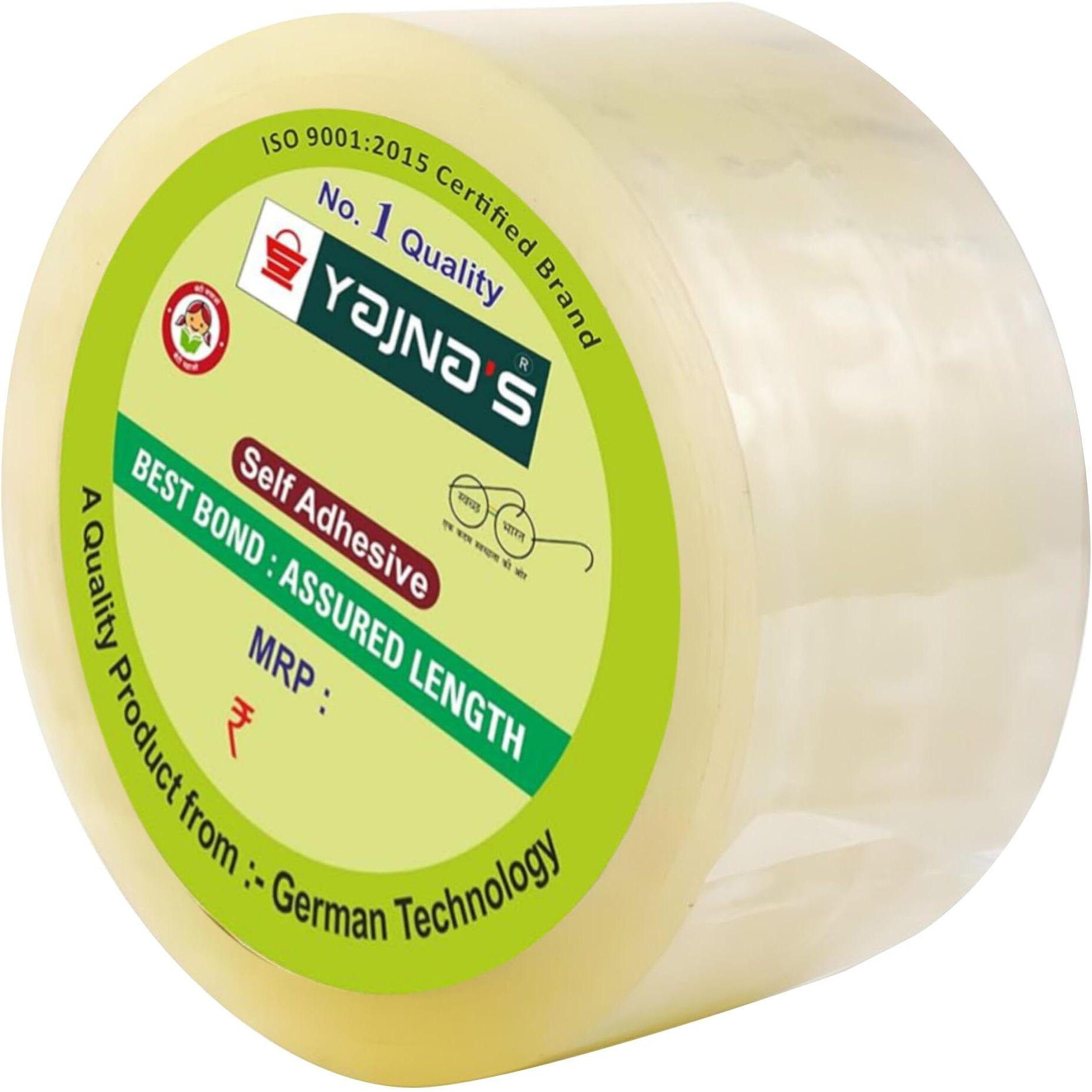 Yajnas 48Mm/ 2 Inch X 100 Meters, Pack Of 1, Bopp Packaging Clear Tape (Transparent) Cello Tape Rolls | E-Commerce Packaging For Home, Office & Box