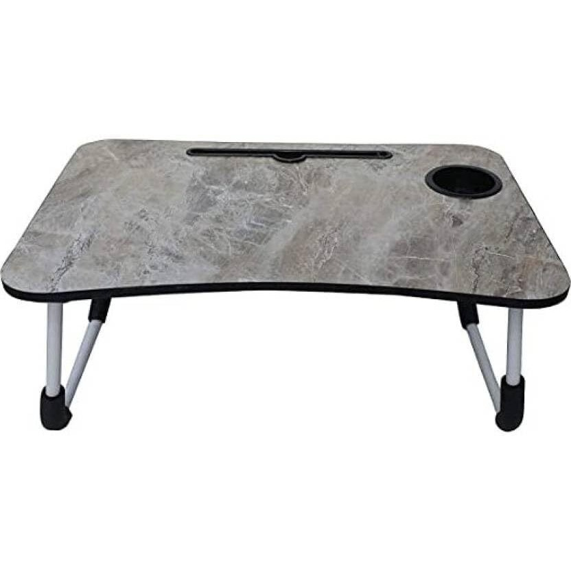Yajnas Wooden Multipurpose Foldable Laptop Table With Cup & Tab Holder| Table Holder Study Table, Breakfast Table, Foldable And Portable Table| Color - Marble Dark