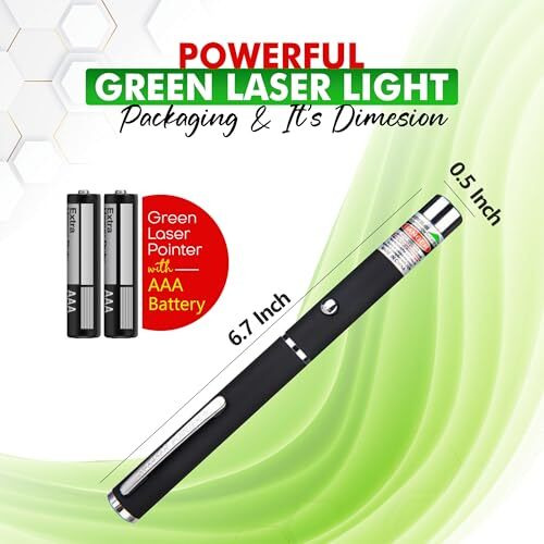 Yajnas Green Laser Presentation Pointer Party Pen With Disco Lights, Up To 2000 Meters Range, And 2 Aaa Cells (Battery Included)