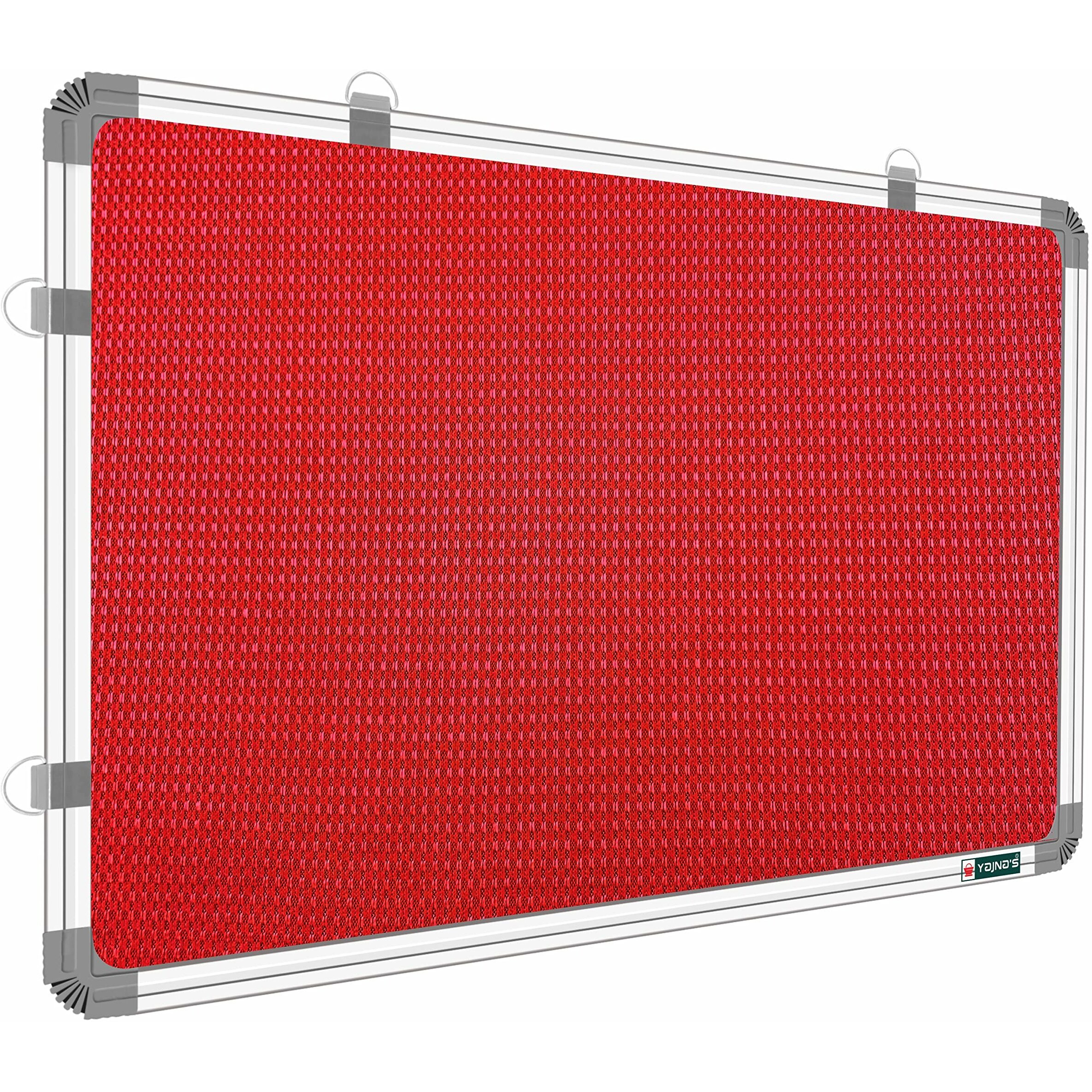 Yajnas 2 X 2 Feet Premium Material Notice Pin-Up Board/Pin-Up Board/Soft Board/Bulletin Board/Pin-Up Display Board For Office, Home And School Uses, (Red, Pack Of 1)