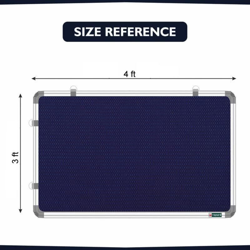 Yajnas 3X4 Feet Premium Material Blue Designed Notice Board/Soft Board/Bulletin Board/Pin-Up Display Board For Study Room, Office, School & Home Use