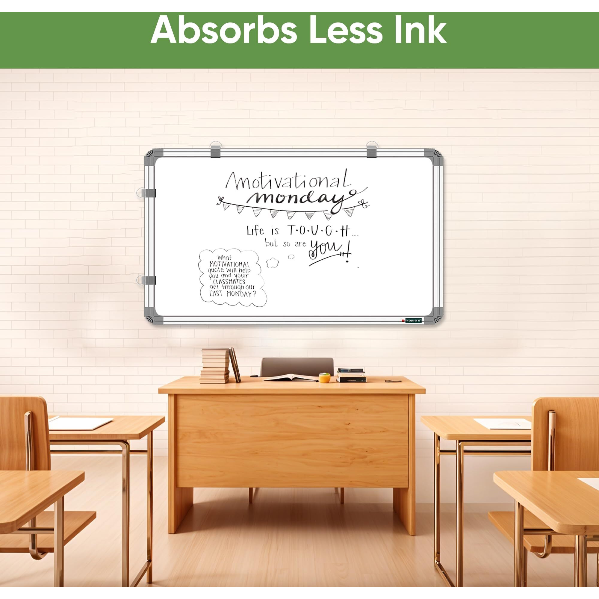 Yajnas White Board 3 Feet X4 Feet Non Magnetic Double Sided Whiteboard And Chalkboard, Whiteboard For Kids, White Board For Home Study Room Whiteboard For Office & School