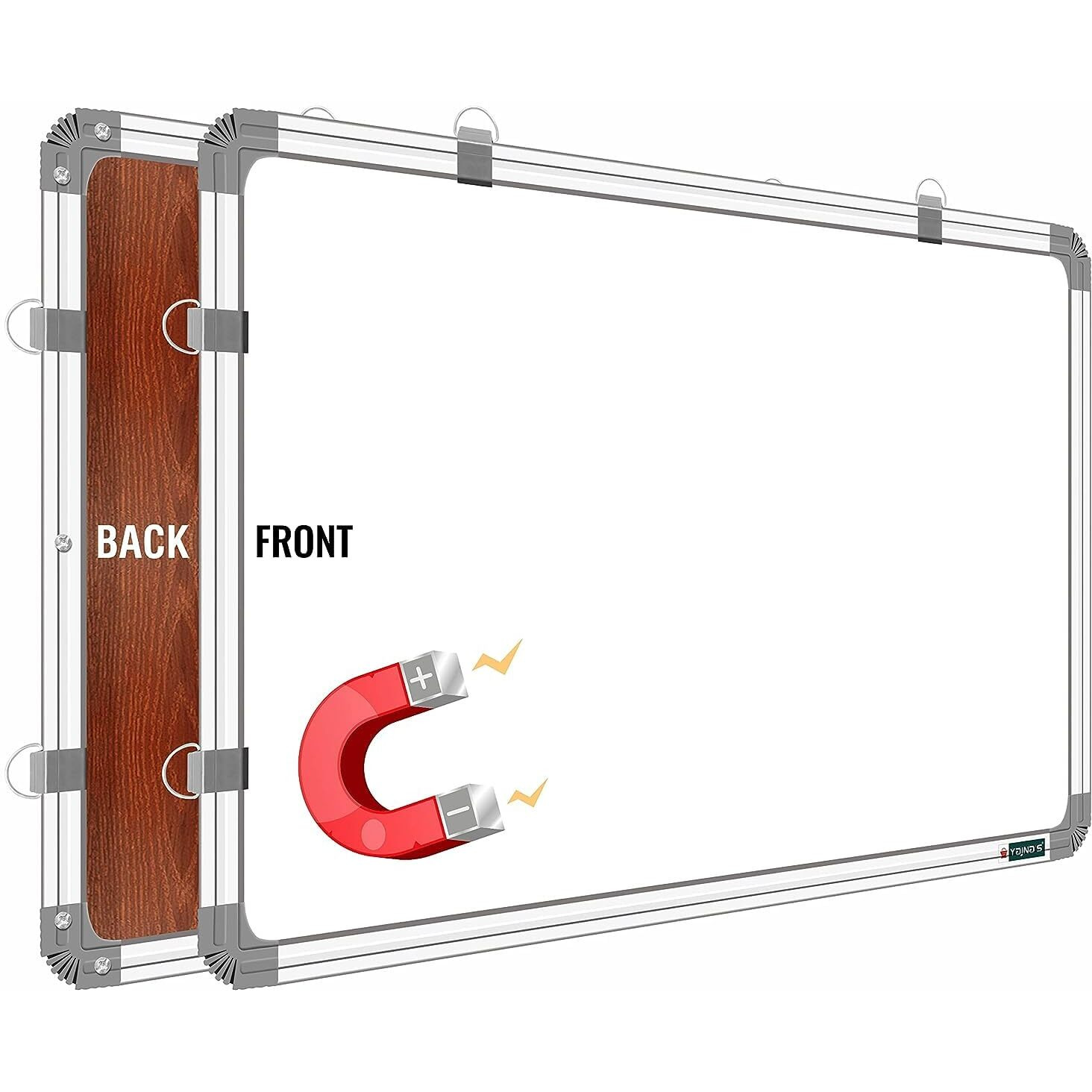 Yajnas 3X4 Feet (89X122 Cm) Magnetic Drywipe Whiteboard With 10 Magnets, 1 Eraser/Magnetic Duster, 1 Unit Of 30Cm Scale, And 2 Dry-Erase Markers For Home, Office, Coaching Class & School