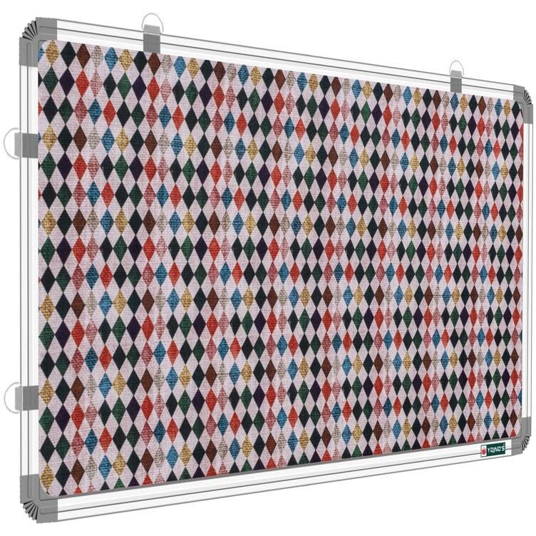 Yajnas 23X23 Inch Premium Material Diamond Dews Designed Notice Board/Soft Board/Bulletin Board/Pin-Up Display Board For Study Room, Office, School & Home Use
