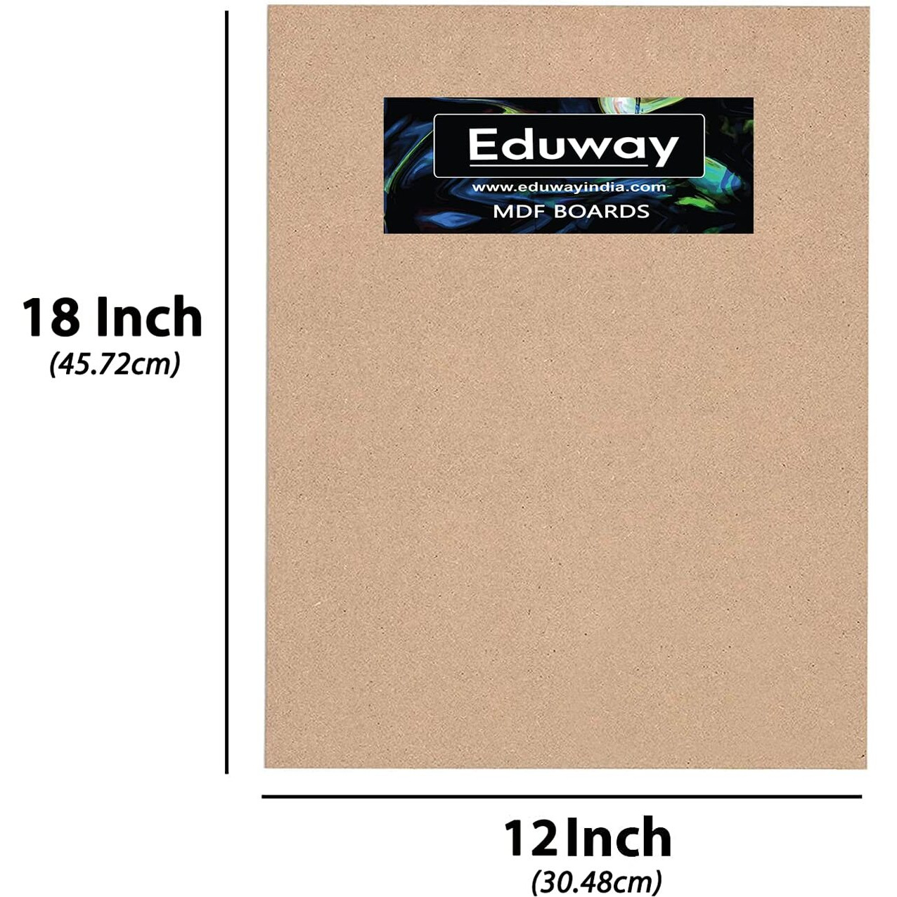 Eduway 12X18 Inch Mdf Board Wood Sheet For Mandala , Lippan, Resin Art & Craft, 4Mm Thick, Pack Of 4 - Premium Cardboard Material For Artists, Art And Craft Students - Hard Cutout In Small And Large Sizes (30X45 Cms)