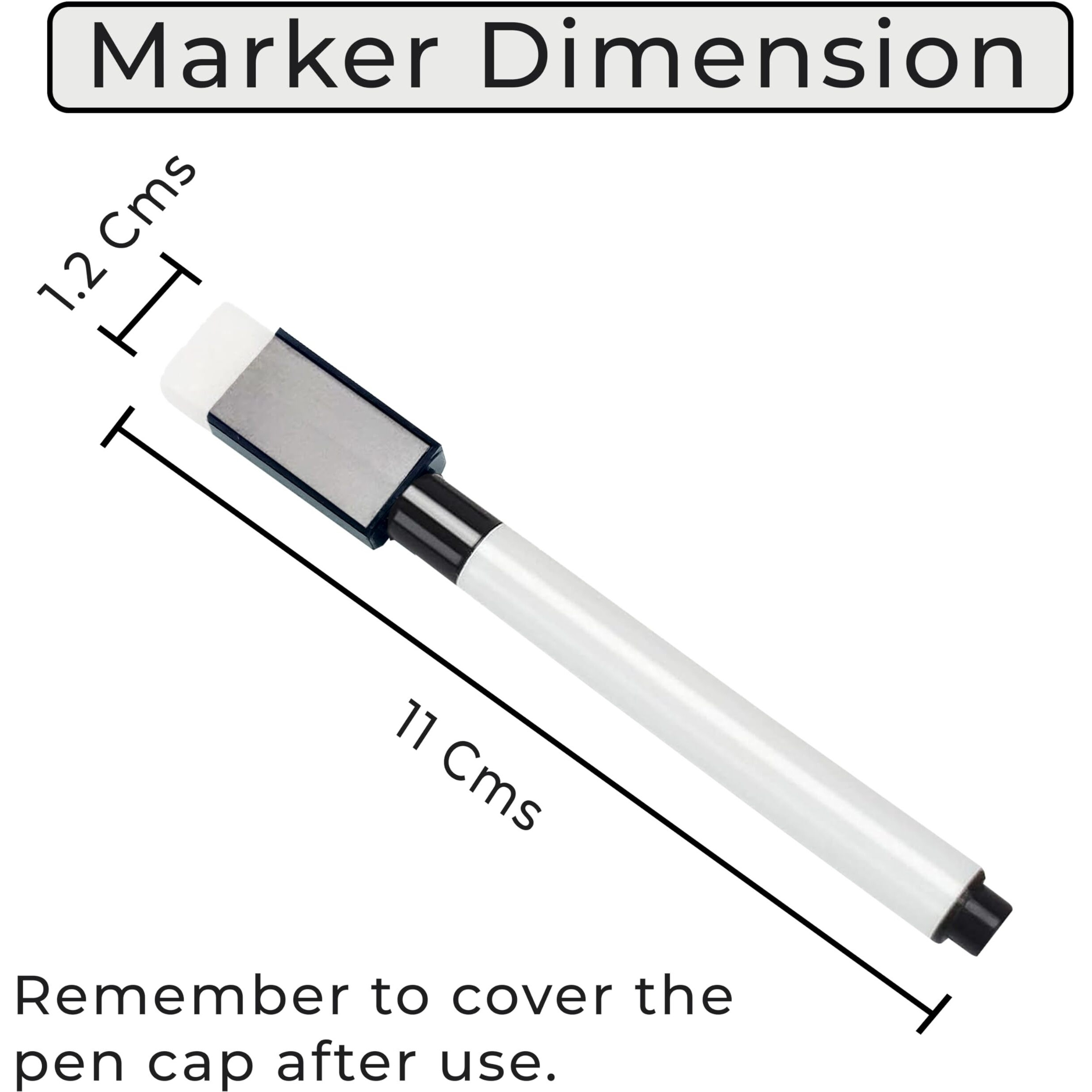 Eduway Magnetic Marker For White Board | Dry Erase Magnetic Pen For Fridge With Eraser Cap | Ultra Fine Tip & Low-Odor Erasable Markers | Perfect For Office, School & Classroom | Pack Of 5 (Black)