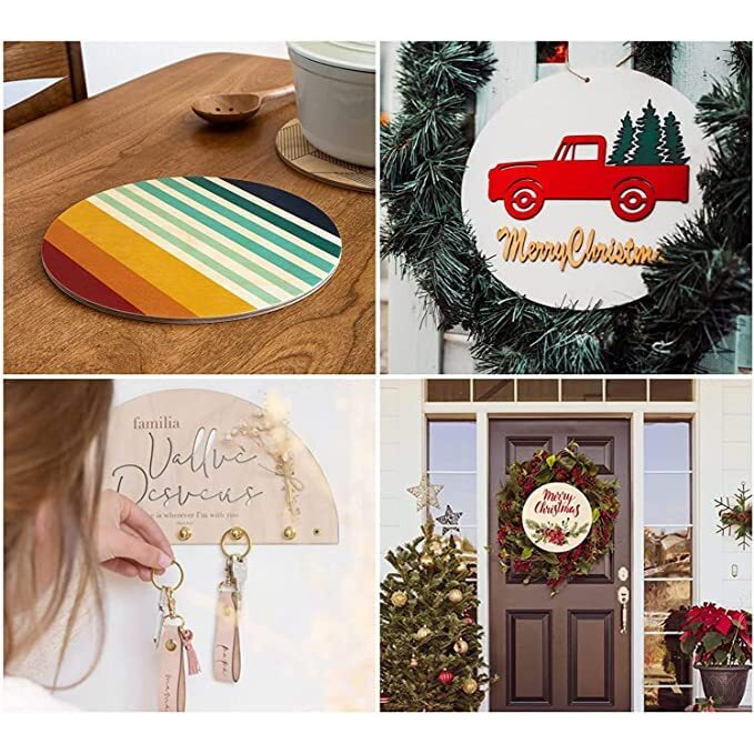 Eduway 12 Inch Round Mdf Board For Mandala, Lippan, Resin Art & Craft, 4Mm Thick,Pof 2 Premium Cardboard Material For Artists, Art & Craft - Hard Cutout In Small And Large Sizes (30X30 Cms)