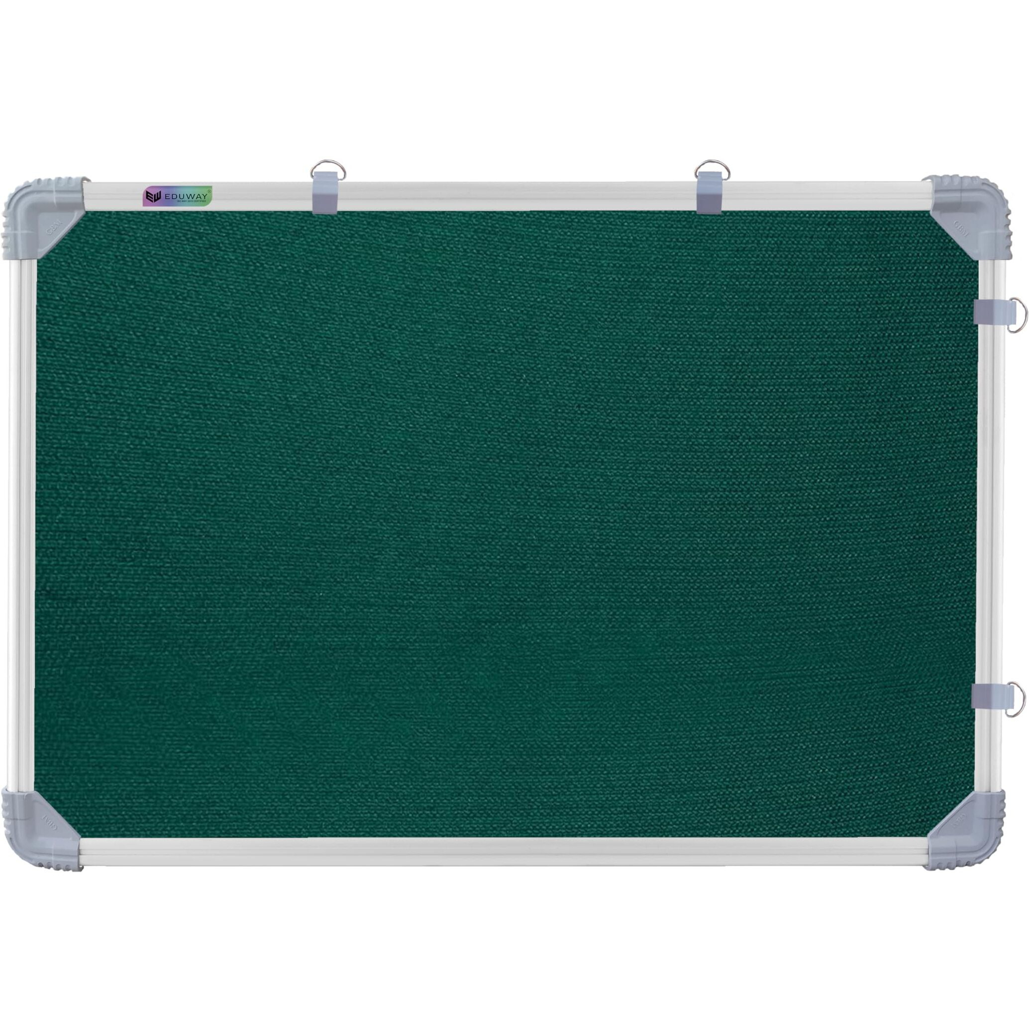 Eduway 2X3 Feet Notice Board/Pin Up Board/Bulletin Board/Display Board/Soft Board With High Resilience Foam Fabric For School, Office, Home With (20 Push-Up Pins), (Green- 89X59 Cms)