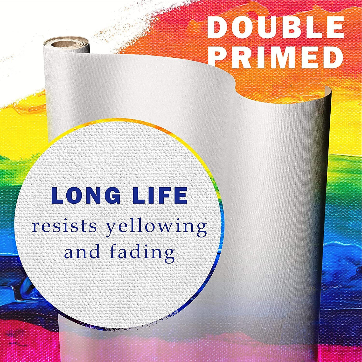 Eduway Cotton Canvas Roll For Painting, Artist' Series, White, Width 36" (900 Mm), Length 5 Meter (36Inch X 5 Meter)
