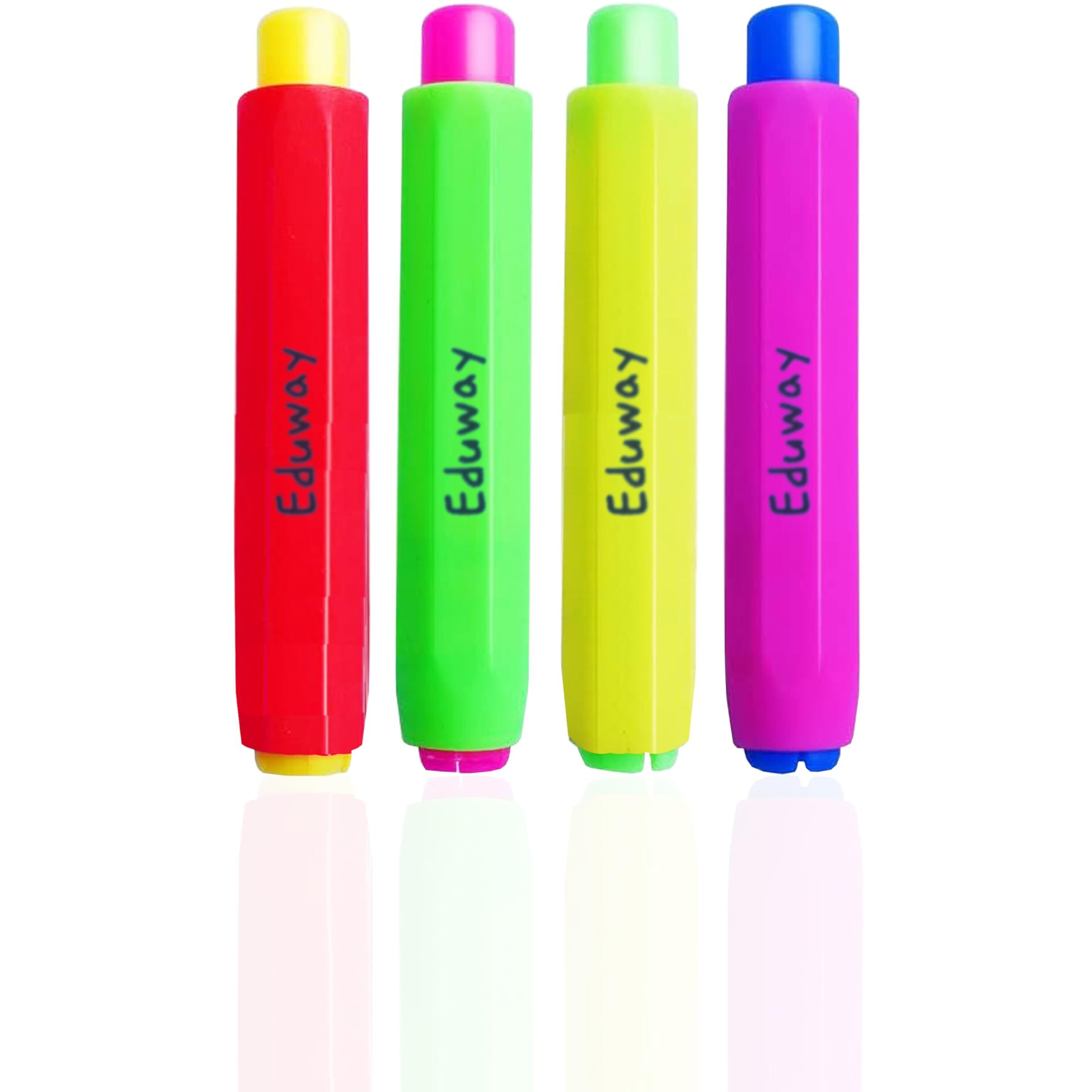 Eduway Multi Color Chalk Holder (Pack Of 4) For Black Board/Chalkboard | Perfect For Kids & Teacher |Oil Pastel Holder & Non-Toxic | Dustless Chalk Holder Pen For Classroom & School |(Assorted Color)