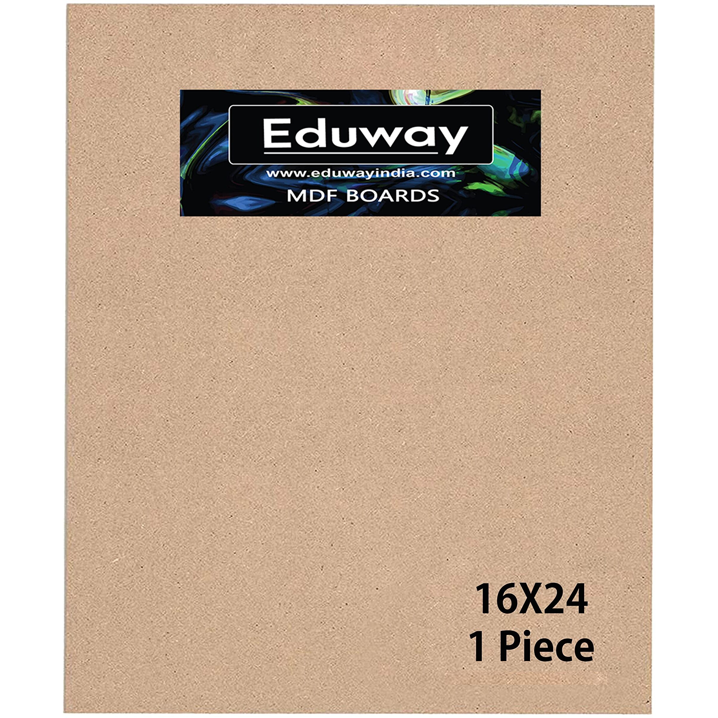 Eduway 16X24 Inch Mdf Board Wood Sheet For Mandala , Lippan, Resin Art & Craft, 4Mm Thick, Pack Of 1 - Premium Cardboard Material For Artists, Art And Craft Students - Hard Cutout In Small And Large Sizes (40X60 Cms)