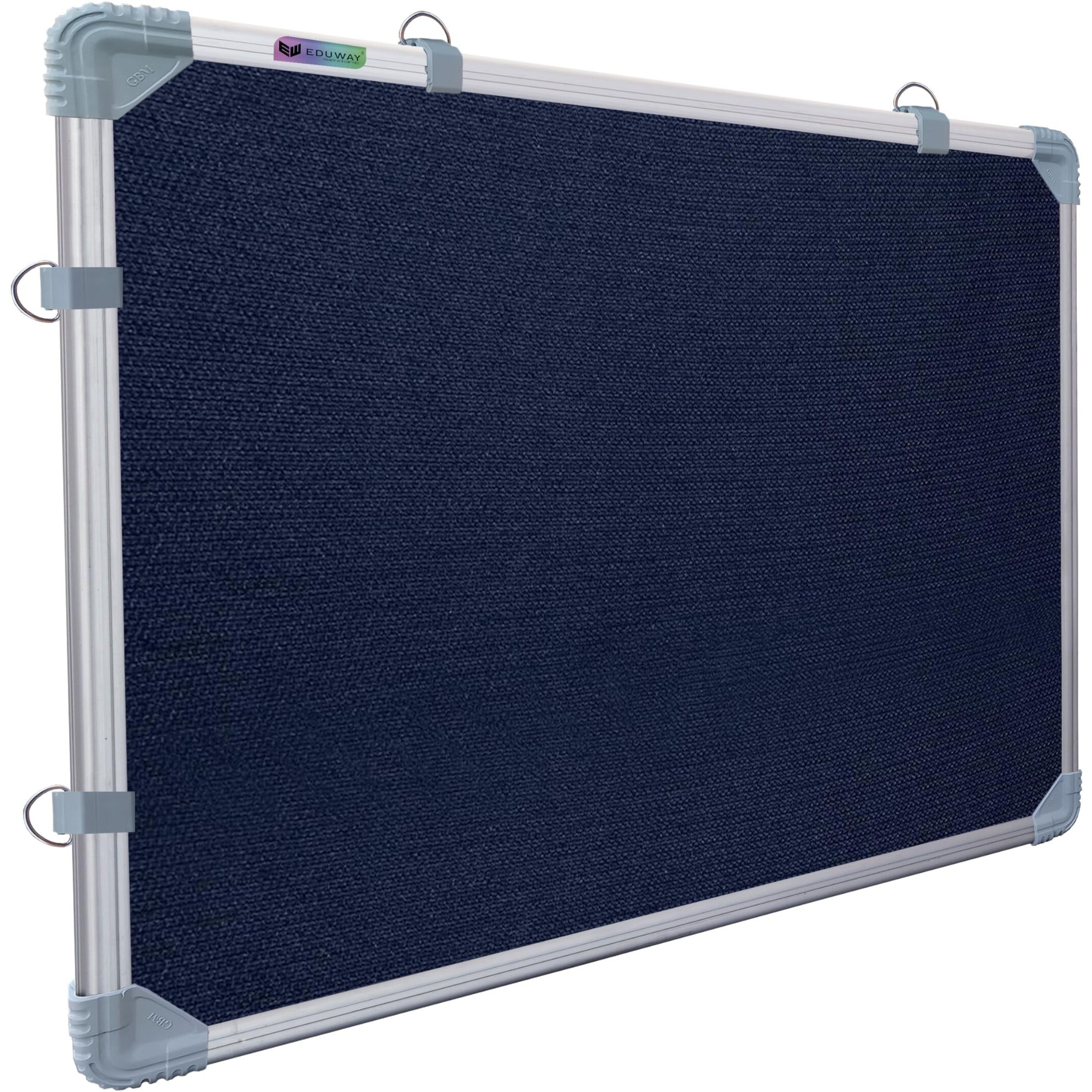 Eduway 2X3 Feet Notice Board/Pin Up Board/Bulletin Board/Display Board/Soft Board With High Resilience Foam Fabric For School, Office, Home With (20 Push-Up Pins)` (Blue- 89X59 Cms)