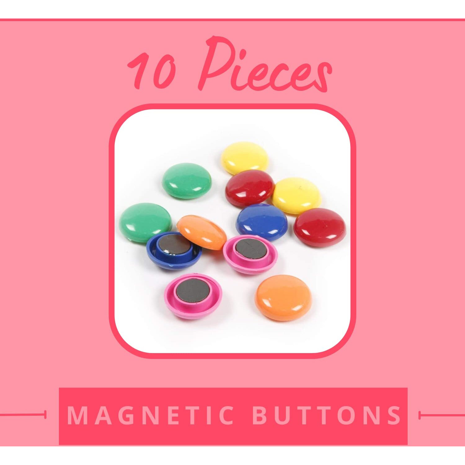Eduway (Set Of 10) Colourful Magnet Buttons For Fridge,Magnetic Whiteboard | Stick Notes, Photos, Charts And More | Eduway Premium Accessories